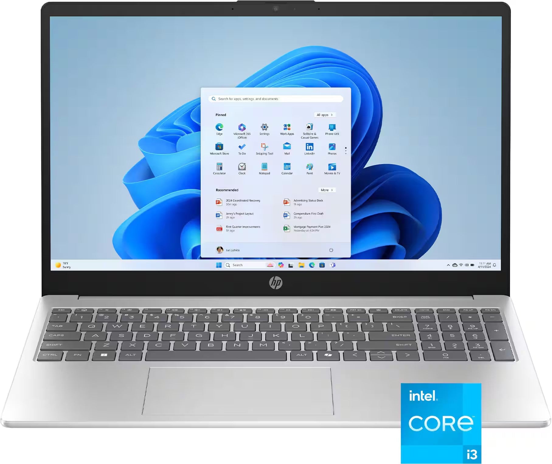 HP 15-FD0113DX i3-N305 8GB 128GB HD W11 Natural Silver 15.6" C0CM1UA#ABA.US