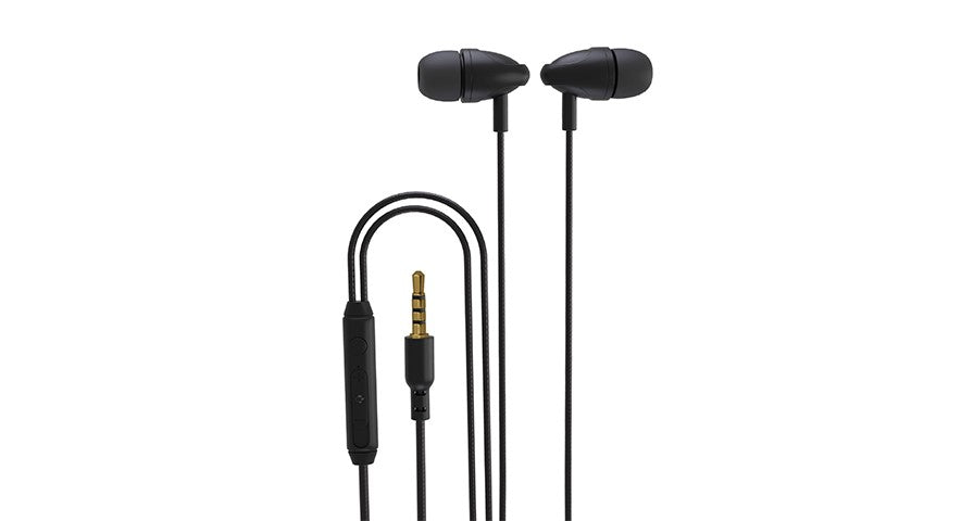 {PB-STINEP-BK} Porodo Blue Stereo Earphones with Aux Connector 3.5mm - Black