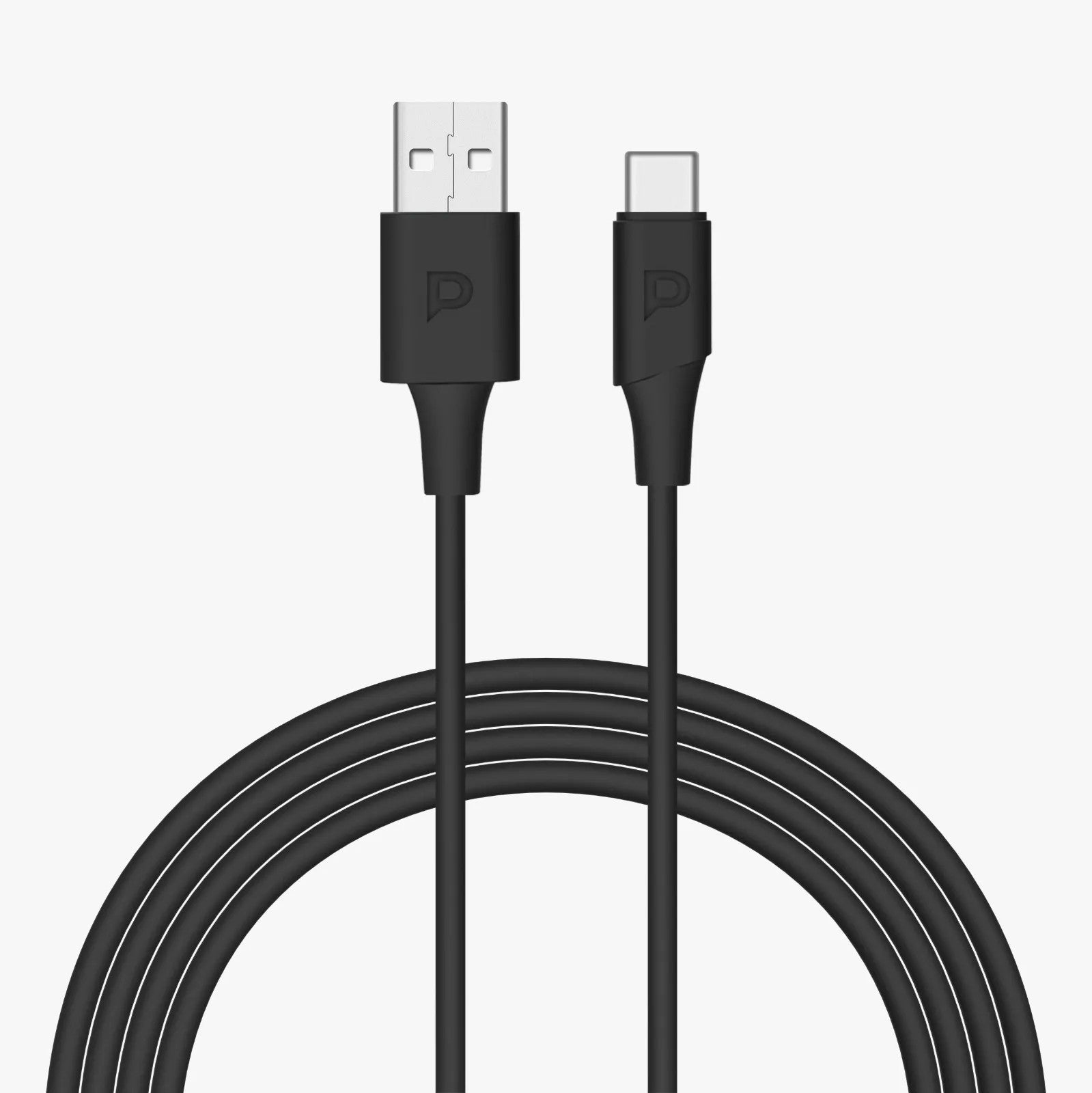 {PCAB015BK} Powerology USB-A to USBC TPE Jacket Over-Molded Cable 1.2 Meter - Black