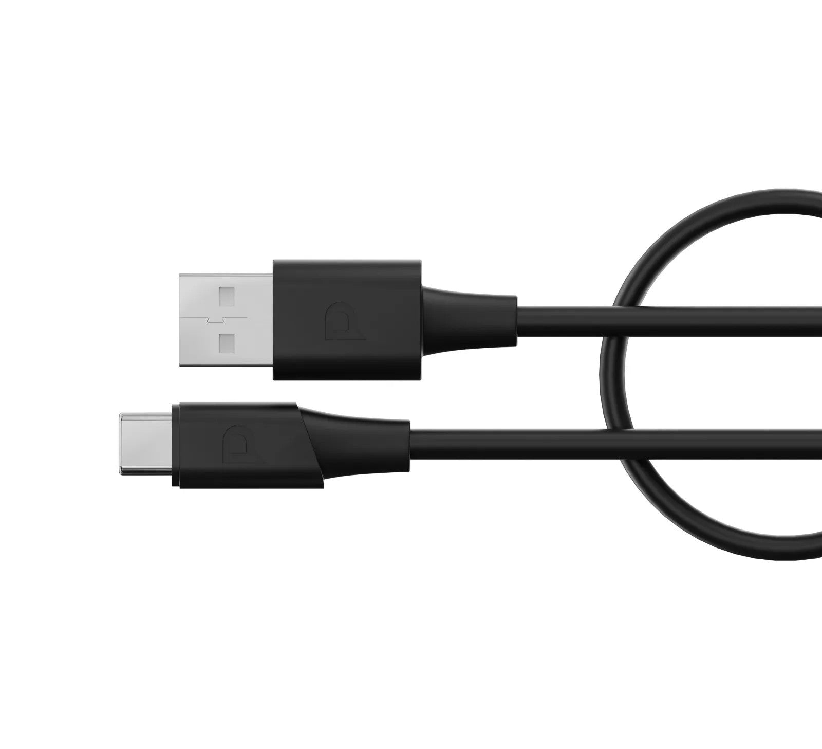 {PCAB016BK} Powerology USB-A to USBC TPE Jacket Over-Molded Cable 2 Meter - Black