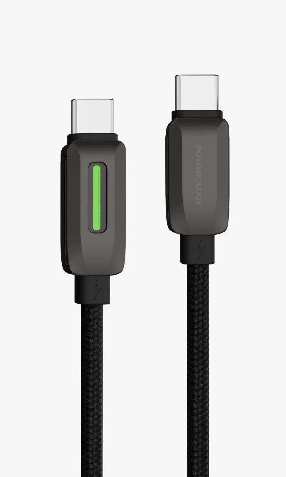{PCABXGH123BK} Powerology 60W Zinc Alloy+48 braiding Type C - Type C Cable - Black