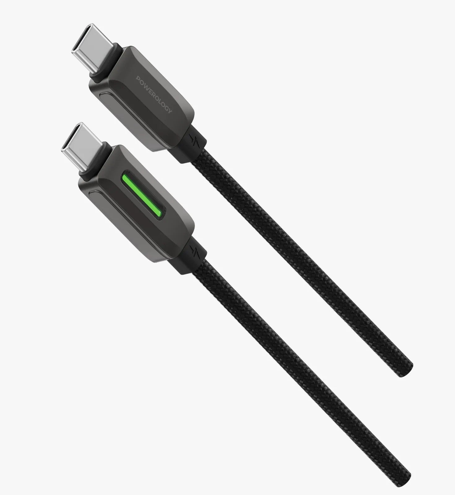 {PCABXGH123BK} Powerology 60W Zinc Alloy+48 braiding Type C - Type C Cable - Black