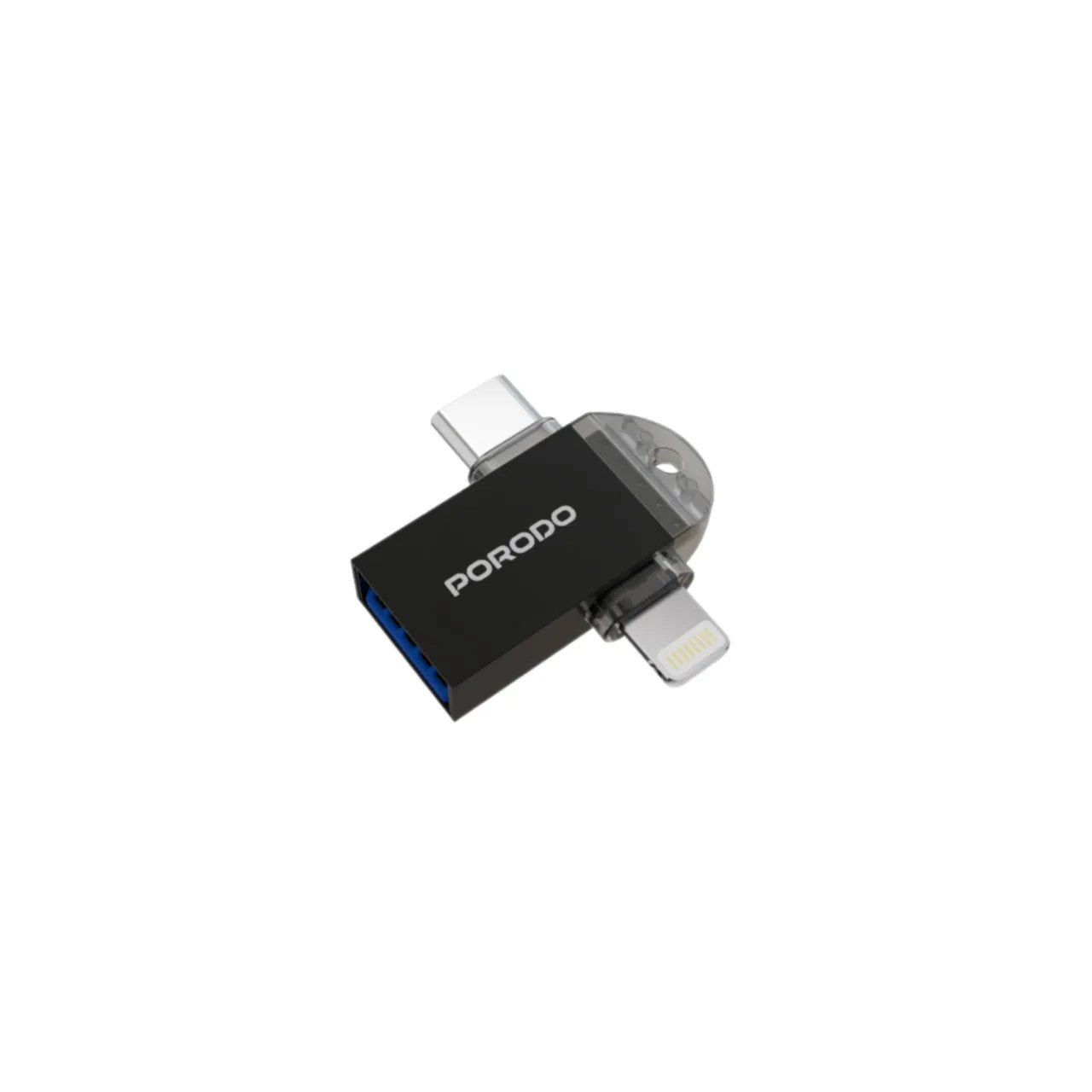 {PD-ETK08-BK} Porodo 3-in-1 Memory Card Reader - Black