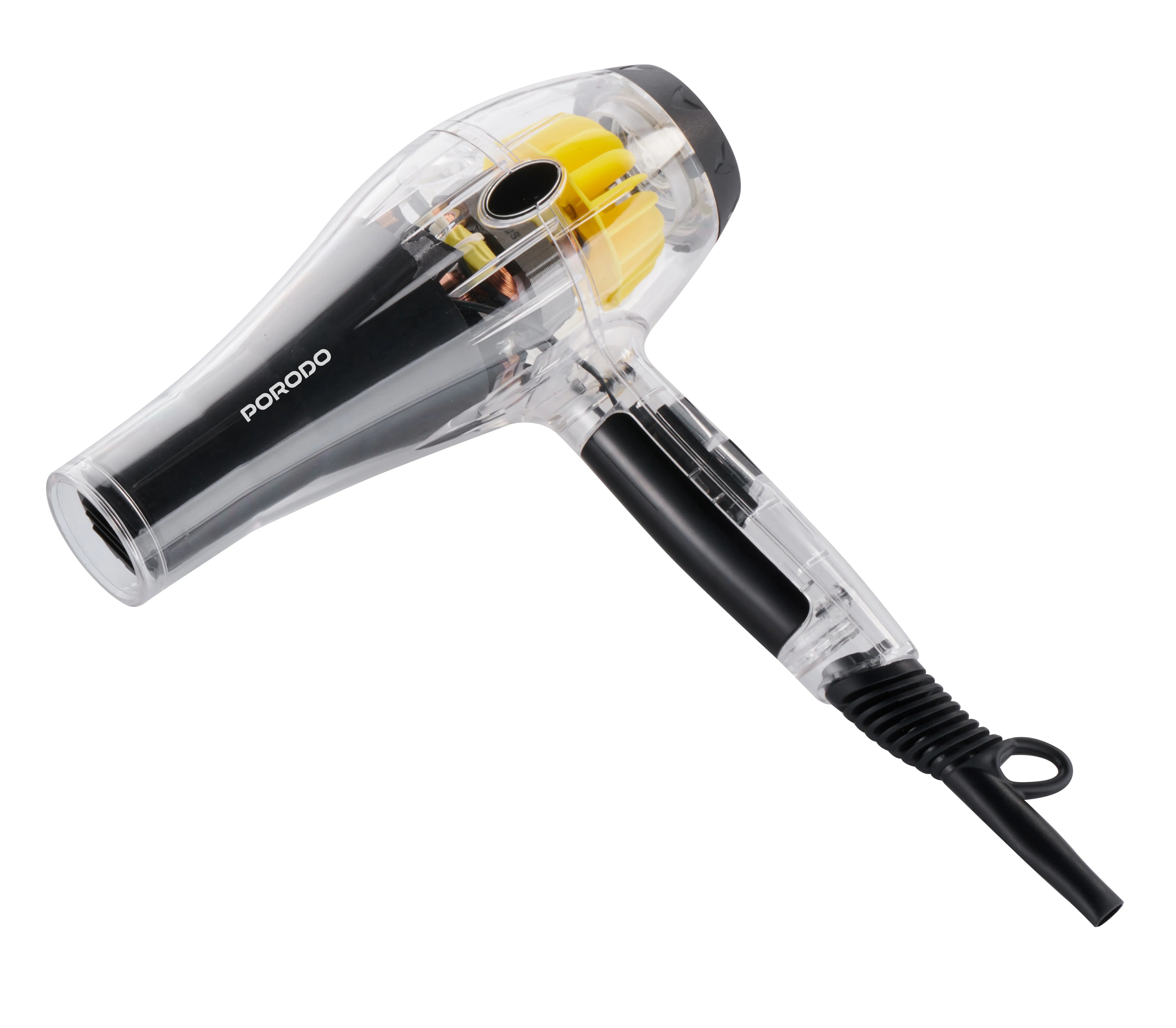 {PD-LFST106-BK} Porodo 2000W Transparent Hair Dryer - Black