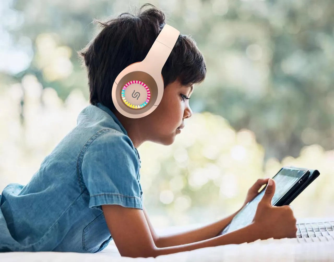 {PD-STWLEP028-BGOG} Porodo Soundtec Kids Bluetooth Headphone 200mAh - Beige/Orange