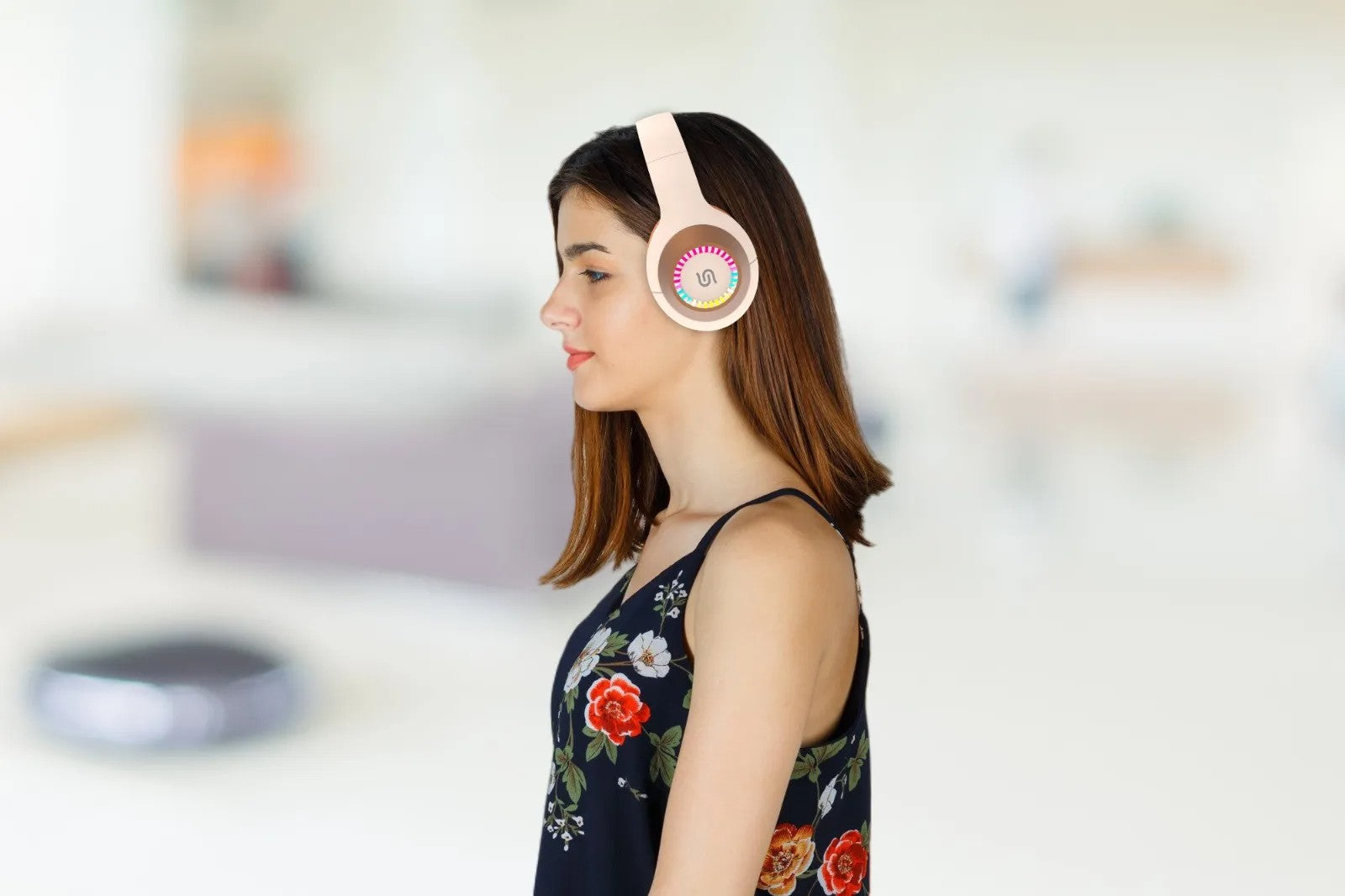 {PD-STWLEP028-BGOG} Porodo Soundtec Kids Bluetooth Headphone 200mAh - Beige/Orange