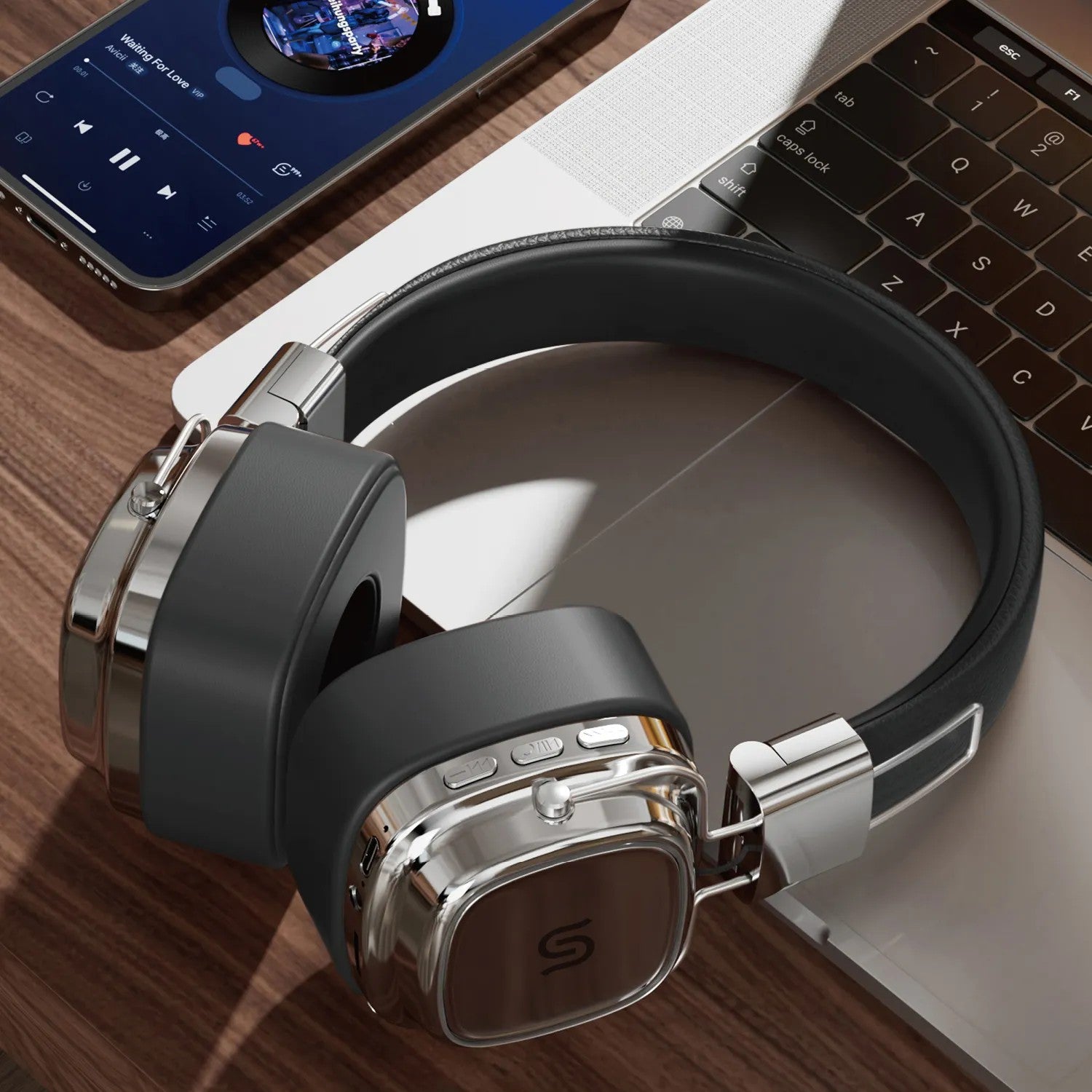 {PD-STWLEP037-BK} Porodo Soundtec Vintage Headphone - Black