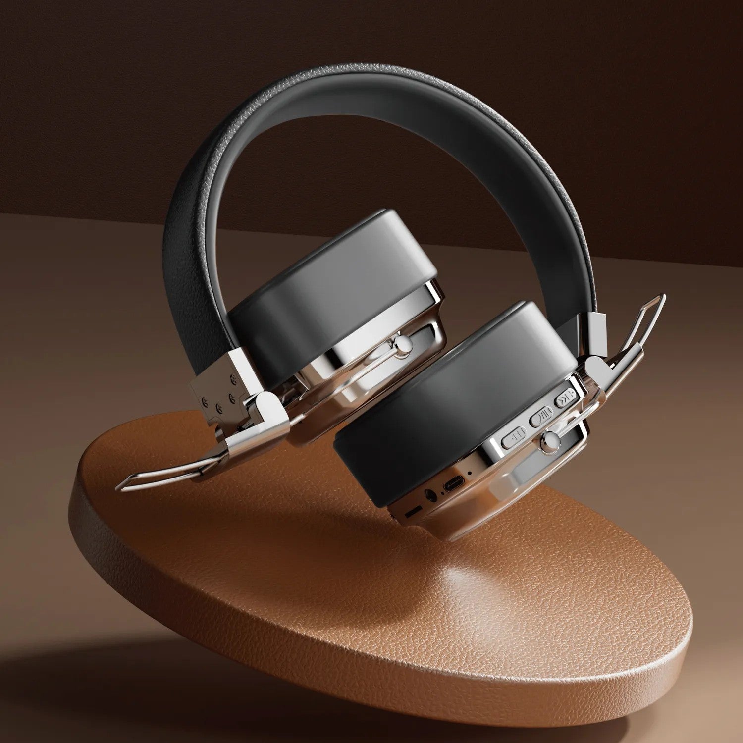 {PD-STWLEP037-BK} Porodo Soundtec Vintage Headphone - Black