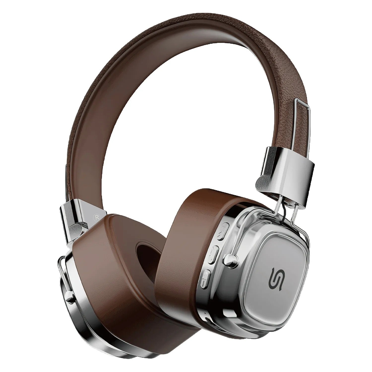 {PD-STWLEP037-BRSL} Porodo Soundtec Vintage Headphone - Brwon/Silver