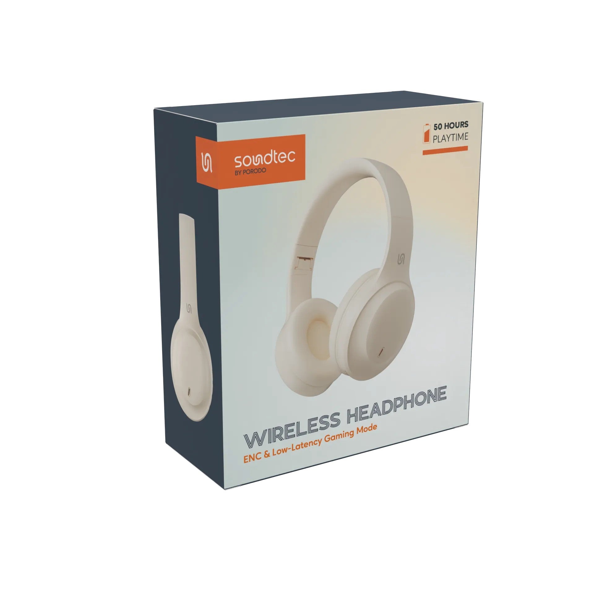{PD-STWLEP038-BG} Porodo Soundtec Wireless Headphones - Beige