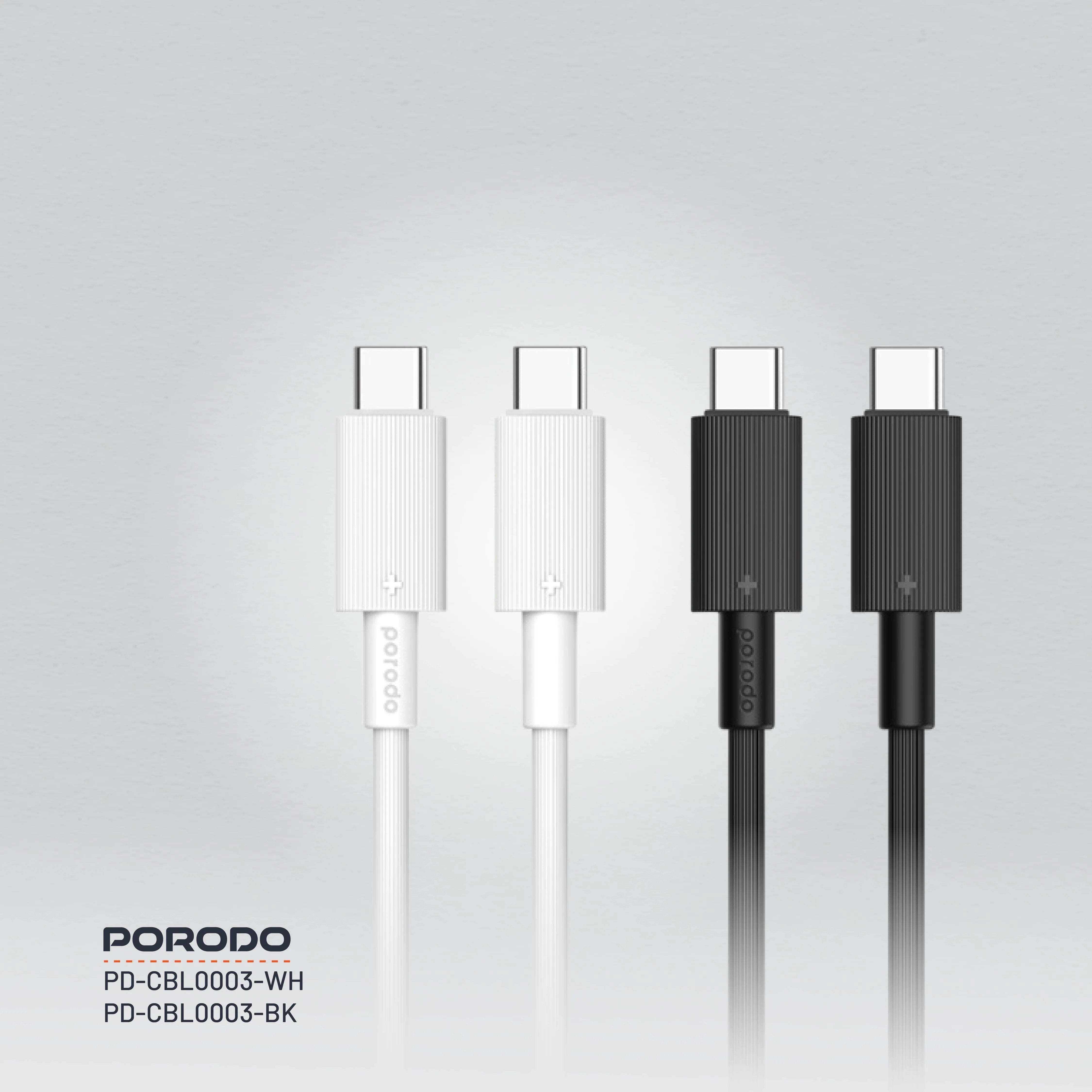 {PDCBL0003WH} Porodo Type-C to C PVC Cable 1.2m - White