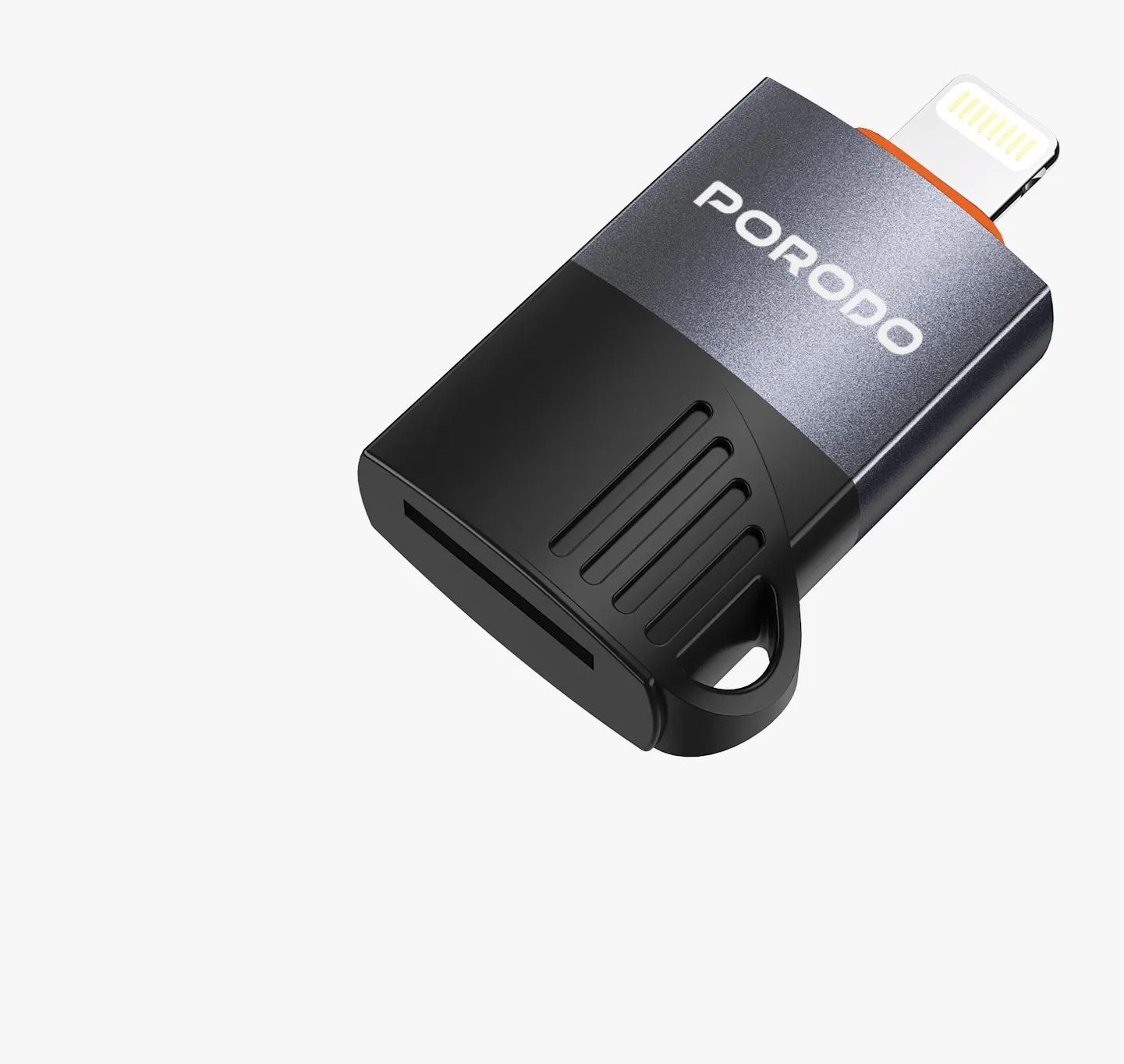 {PDETK19BK} Porodo Lightning OTG TF Card Reader - Black