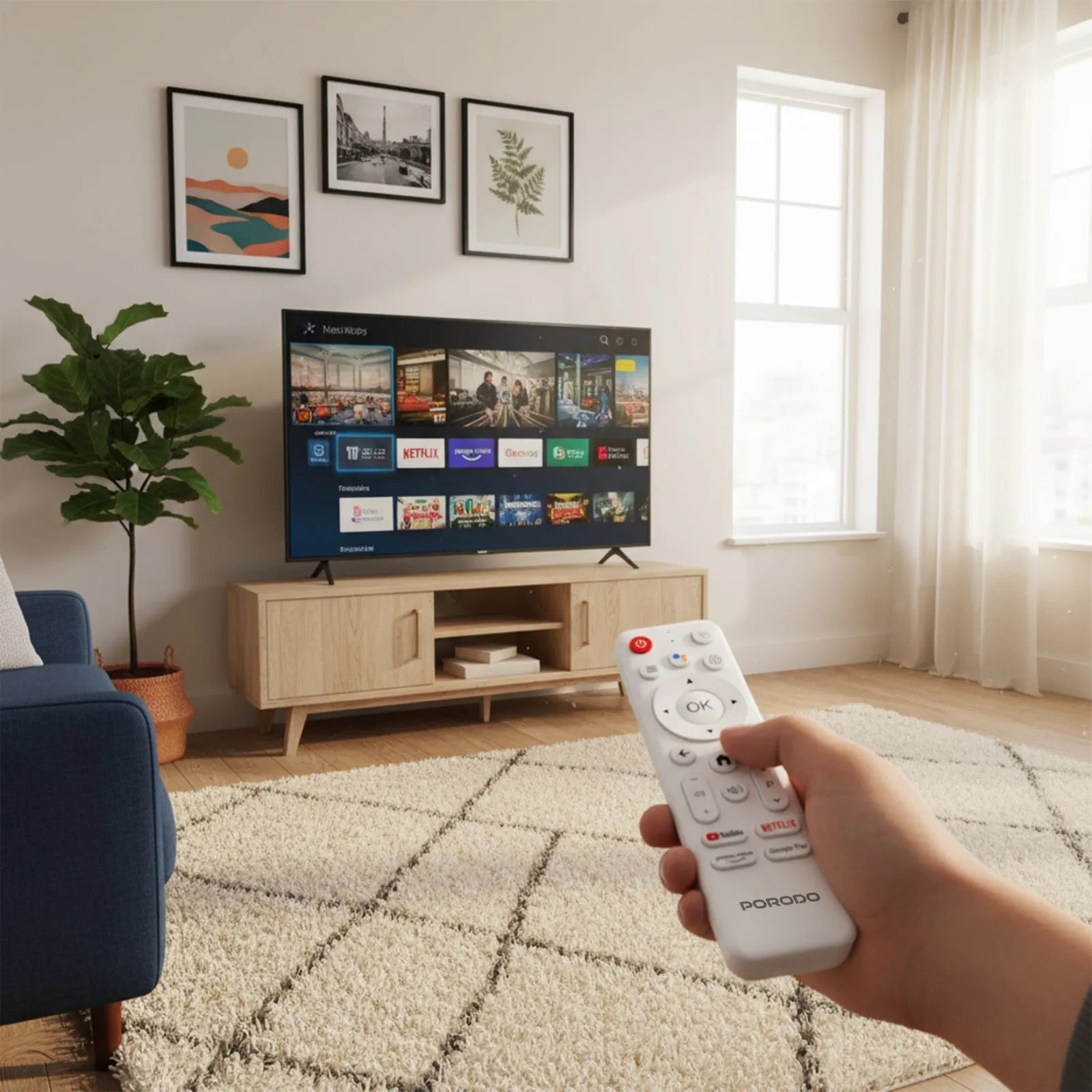 {PDH313WH} Porodo TV Stick 4K 2+16GB Android 14.0 - White