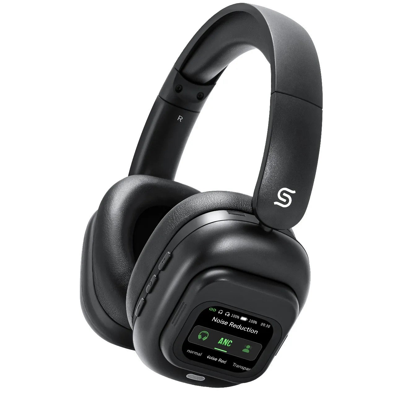 {PDJYBN618BK} PORODO SOUNDTEC 300mAh ANC HEADPHONE WITH REMOVABLE MAGNETIC TOUCH SCREEN -BLACK