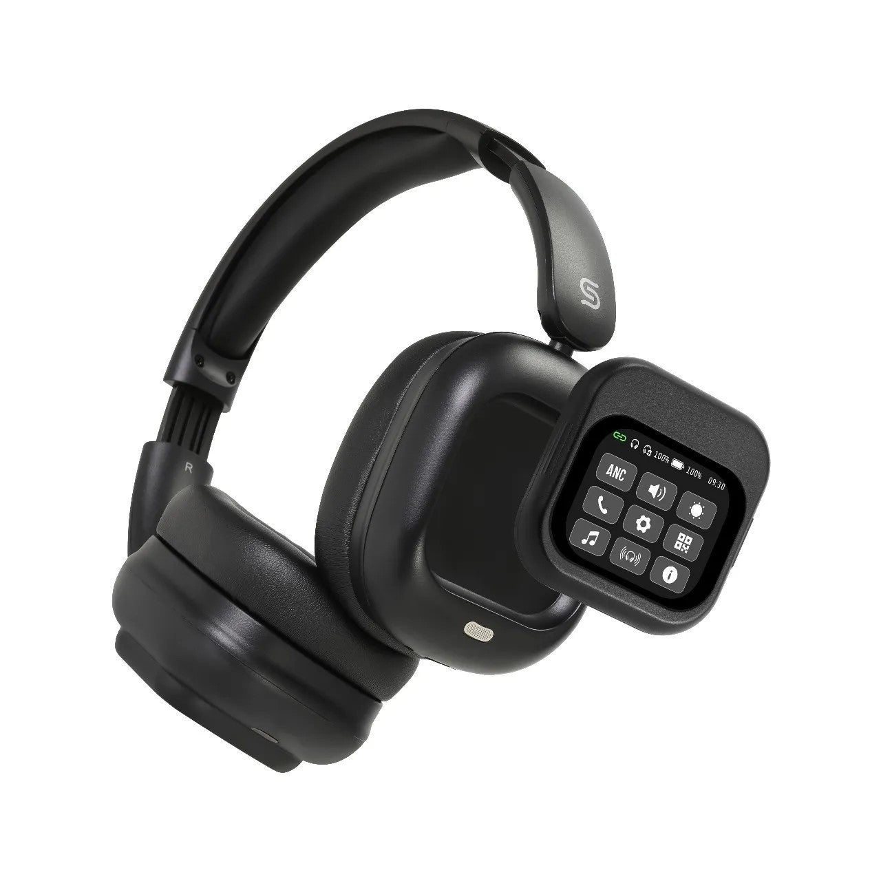 {PDJYBN618BK} PORODO SOUNDTEC 300mAh ANC HEADPHONE WITH REMOVABLE MAGNETIC TOUCH SCREEN -BLACK