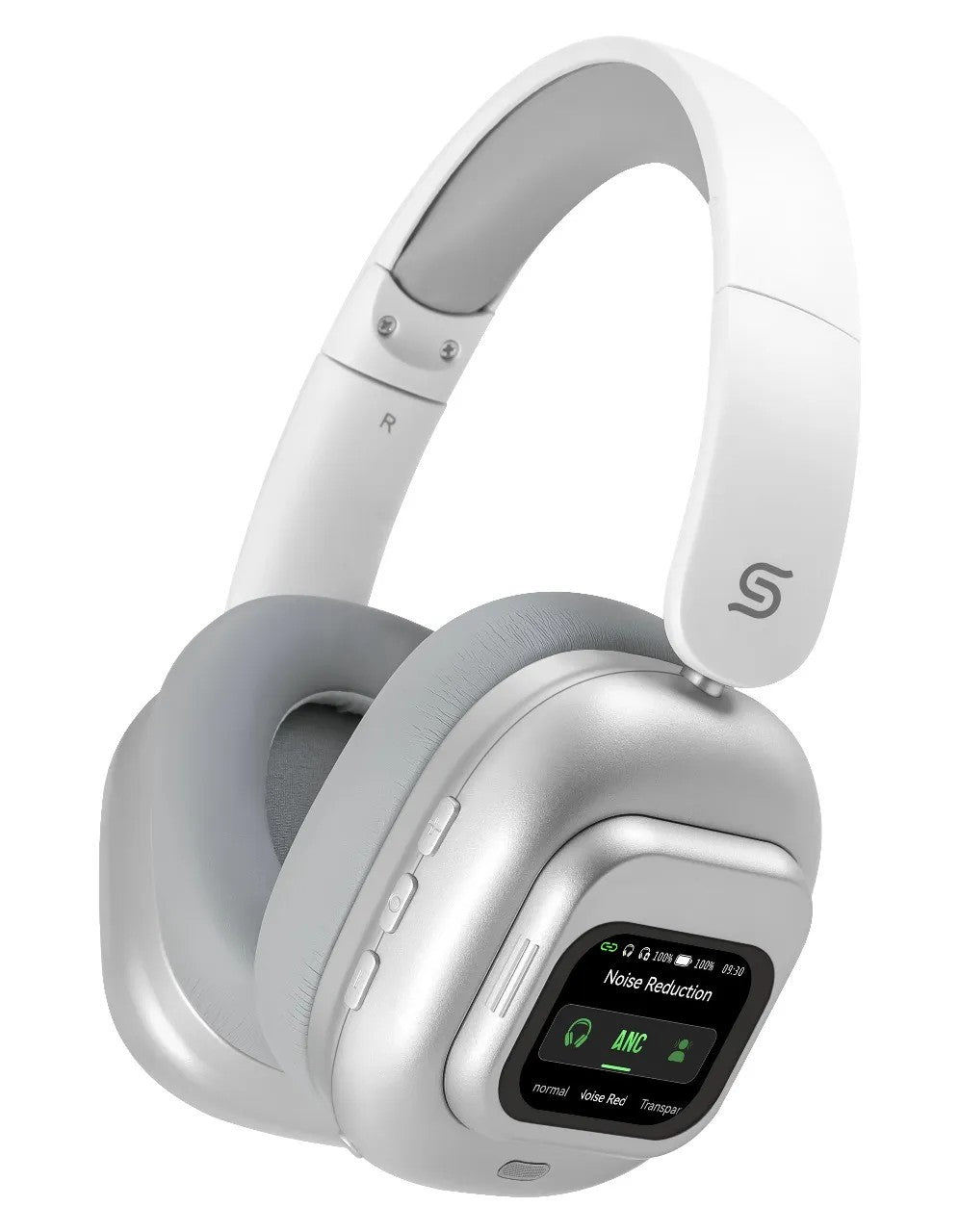 {PDJYBN618WH} PORODO SOUNDTEC 300mAh ANC HEADPHONE WITH REMOVABLE MAGNETIC TOUCH SCREEN -WHITE