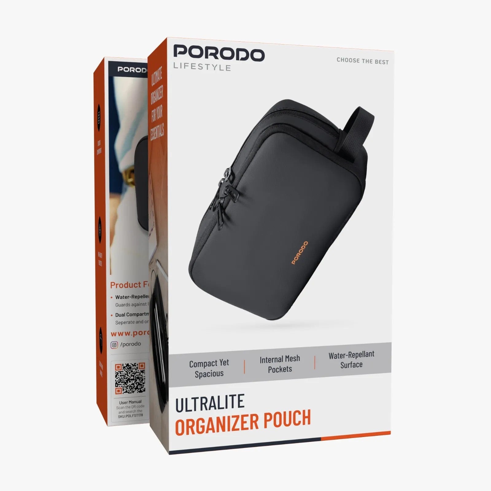 {PDLFST178BK} Porodo Lifestyle Pouch - Black