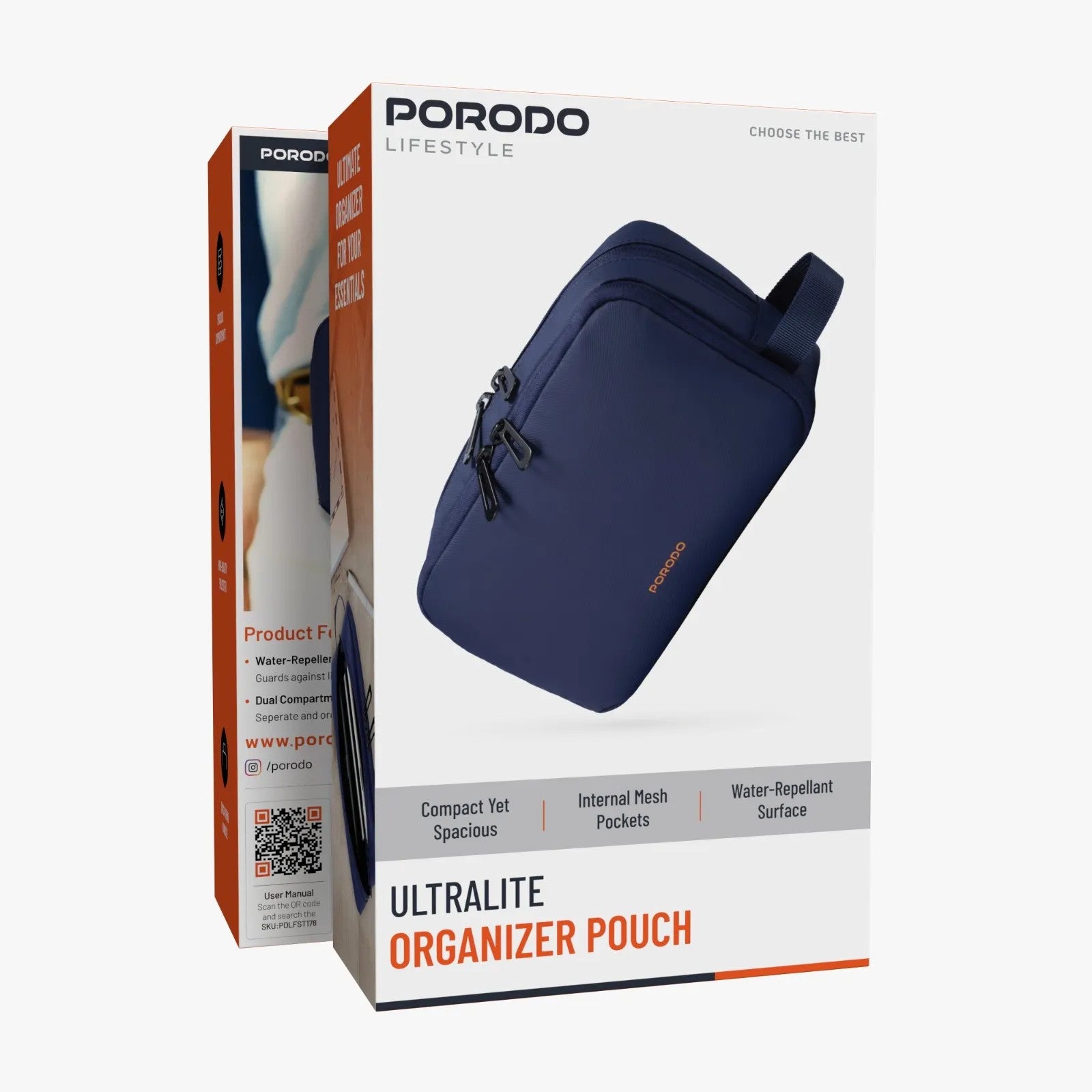 {PDLFST178NB} Porodo Lifestyle Pouch - Navy Blue