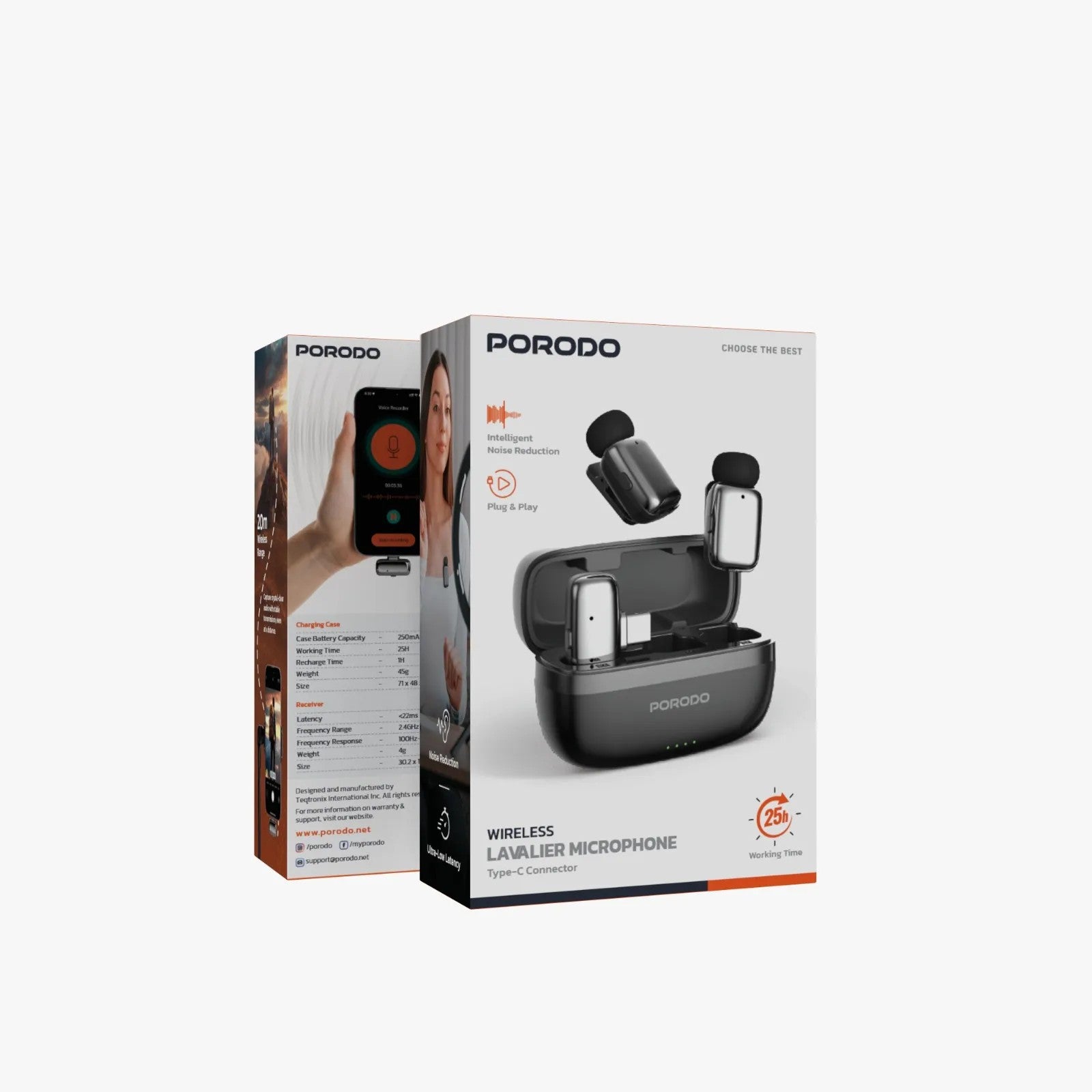 {PDLFST188BK} Porodo Microphone 60mAh type-c port - Black
