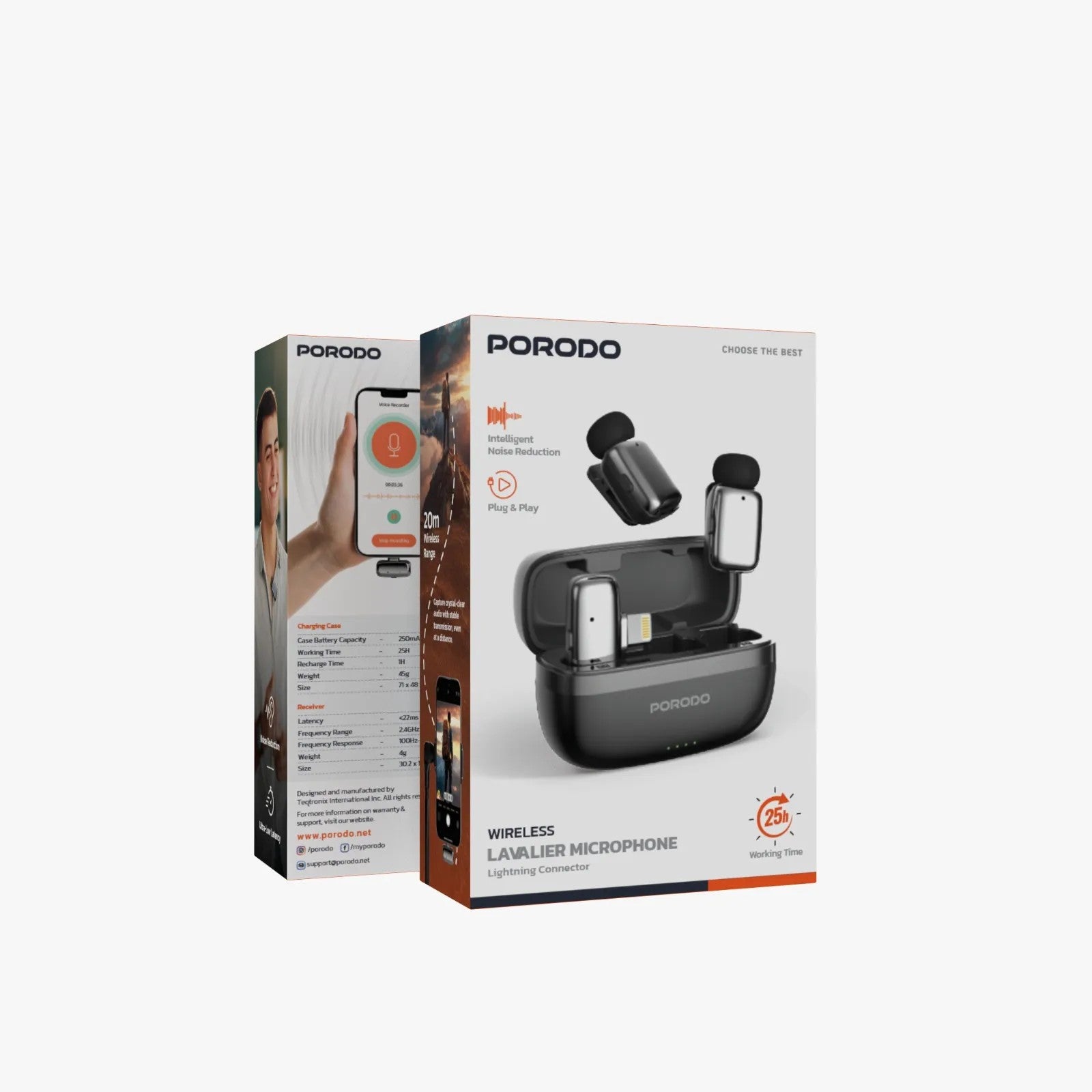 {PDLFST189BK} Porodo Microphone 60mAh Lightning port - Black