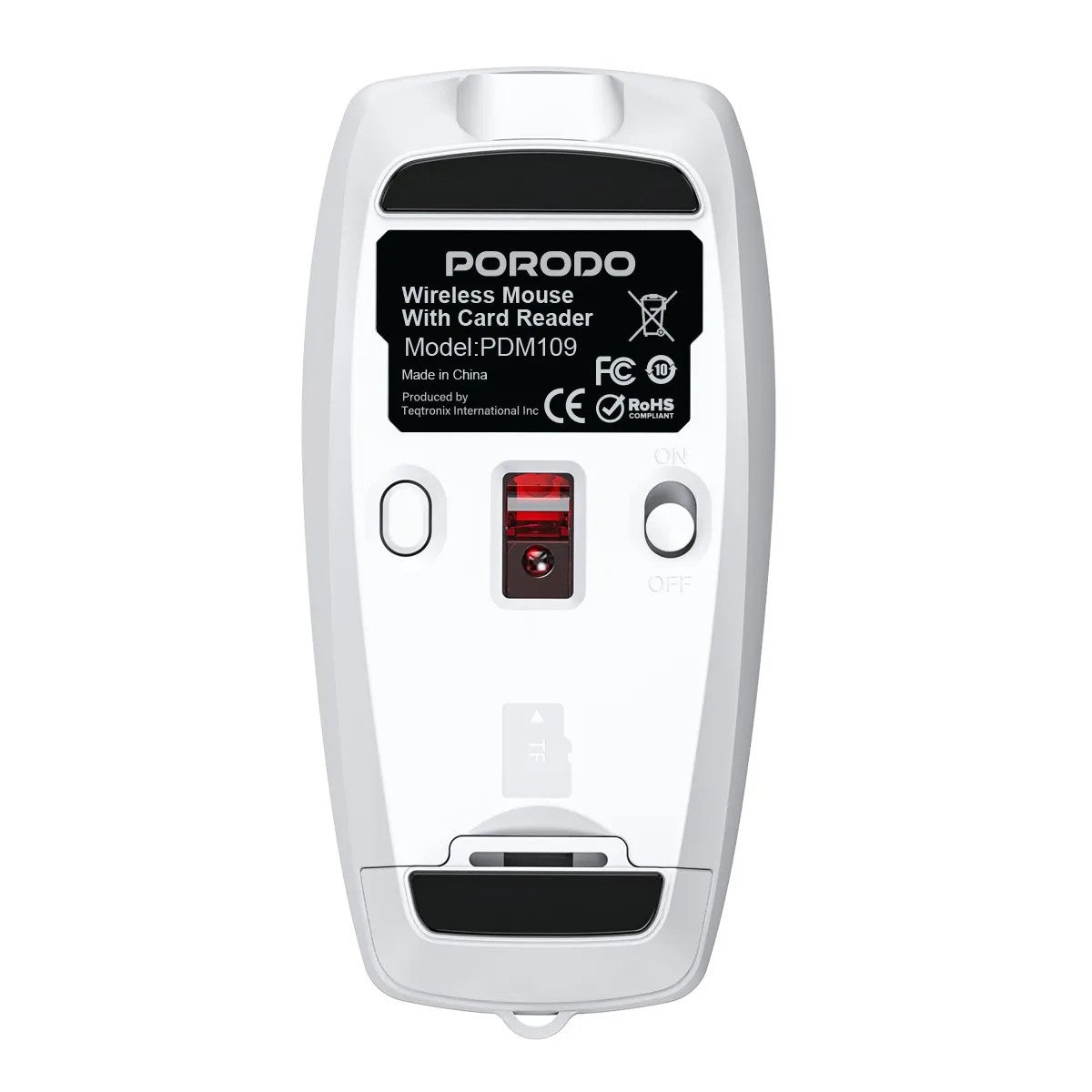 {PDM109SL} Porodo Bluetooth Mouse with Card Reader+Type-C Charging - Silver