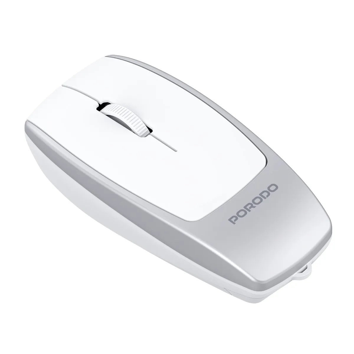 {PDM109SL} Porodo Bluetooth Mouse with Card Reader+Type-C Charging - Silver
