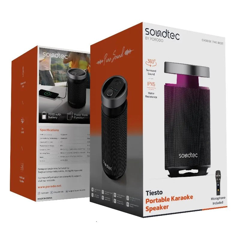 {PDSTGW62BK} Porodo Soundtec 100W Portable Speaker - Black