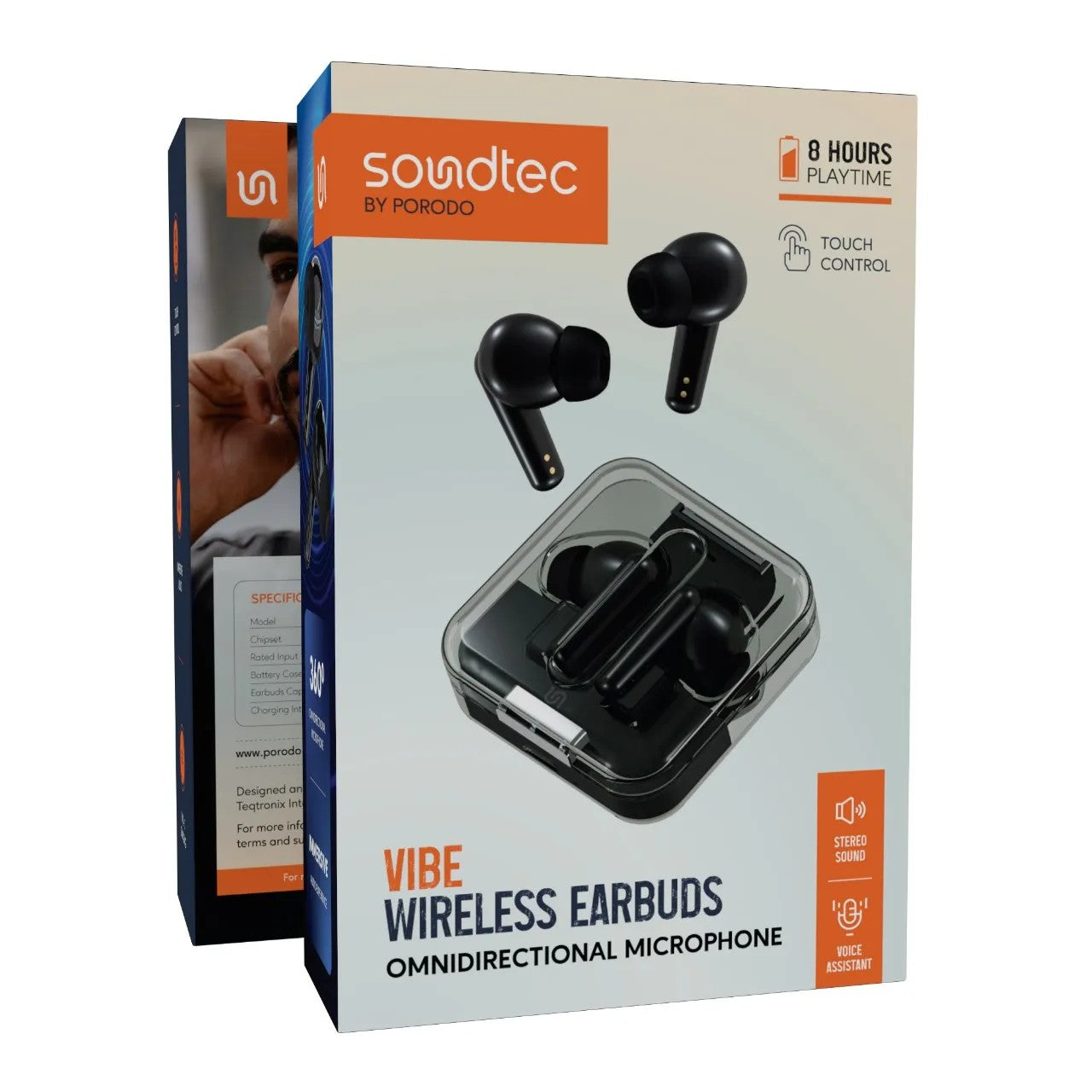 {PDSTS168BK} PORODO SOUNDTEC - 601230 180mAH BATTERY+F13 COMPOSITE MEMBRANE SPEAKER - BLACK