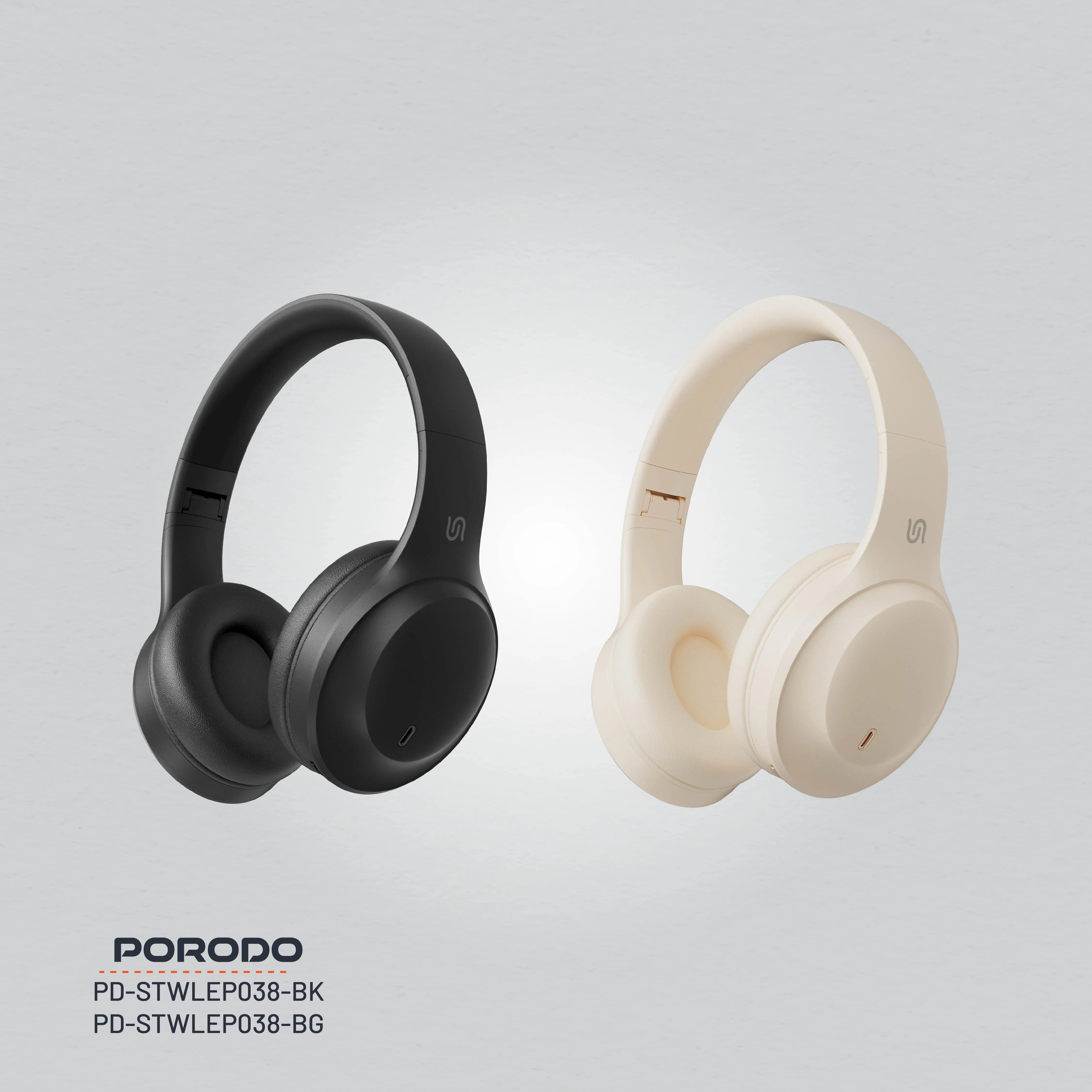 {PDSTWLEP038BK} Porodo Soundtec Wireless Headphones - Black
