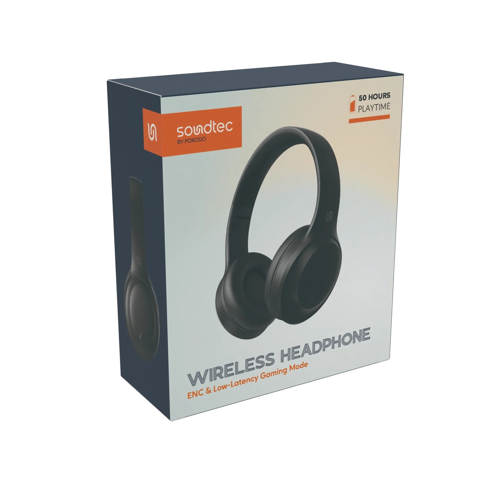 {PDSTWLEP038BK} Porodo Soundtec Wireless Headphones - Black