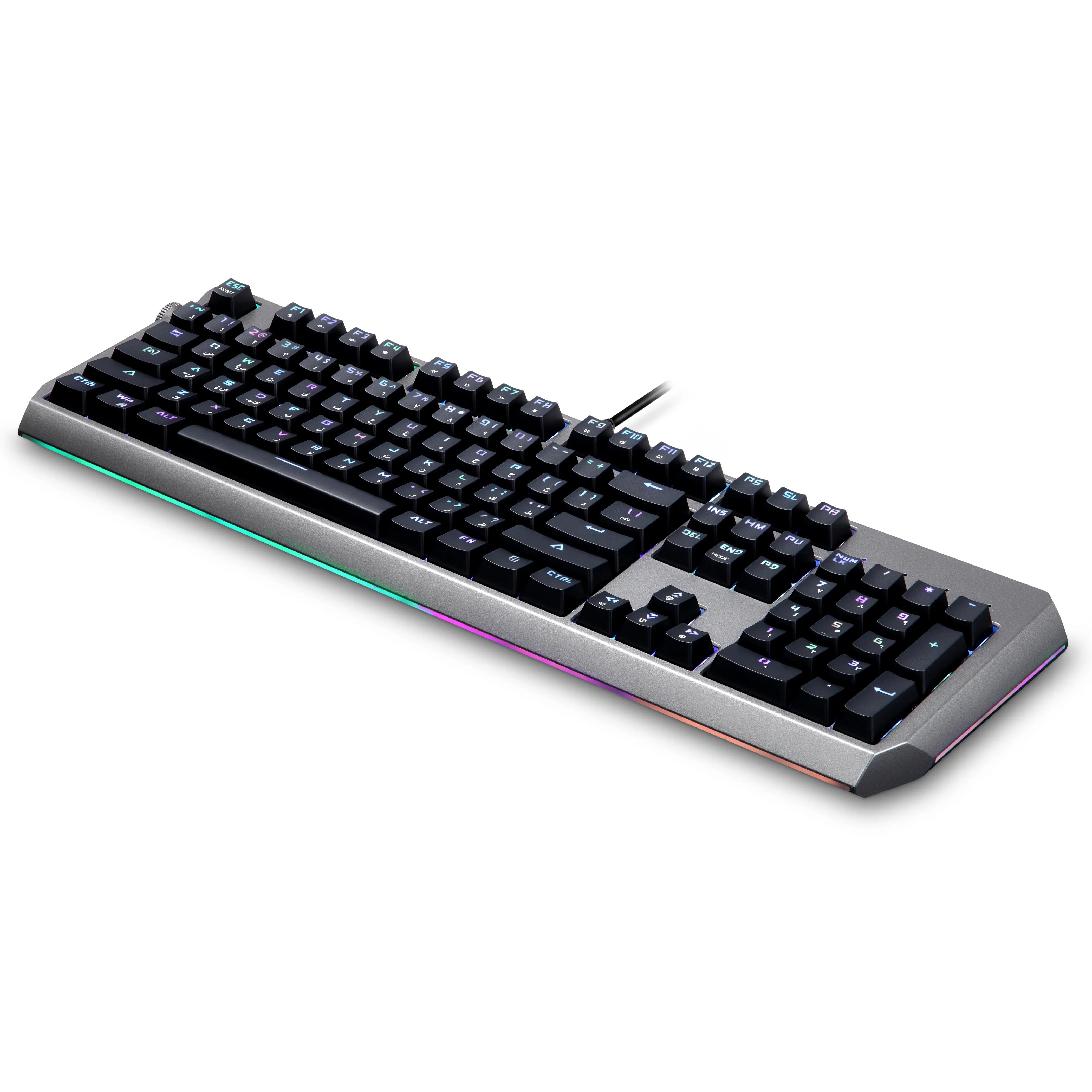 {PDX219-RSW} Porodo Gaming Wired Mechanical Gaming Keyboard with Gateron Pro Switch (Red) - Black