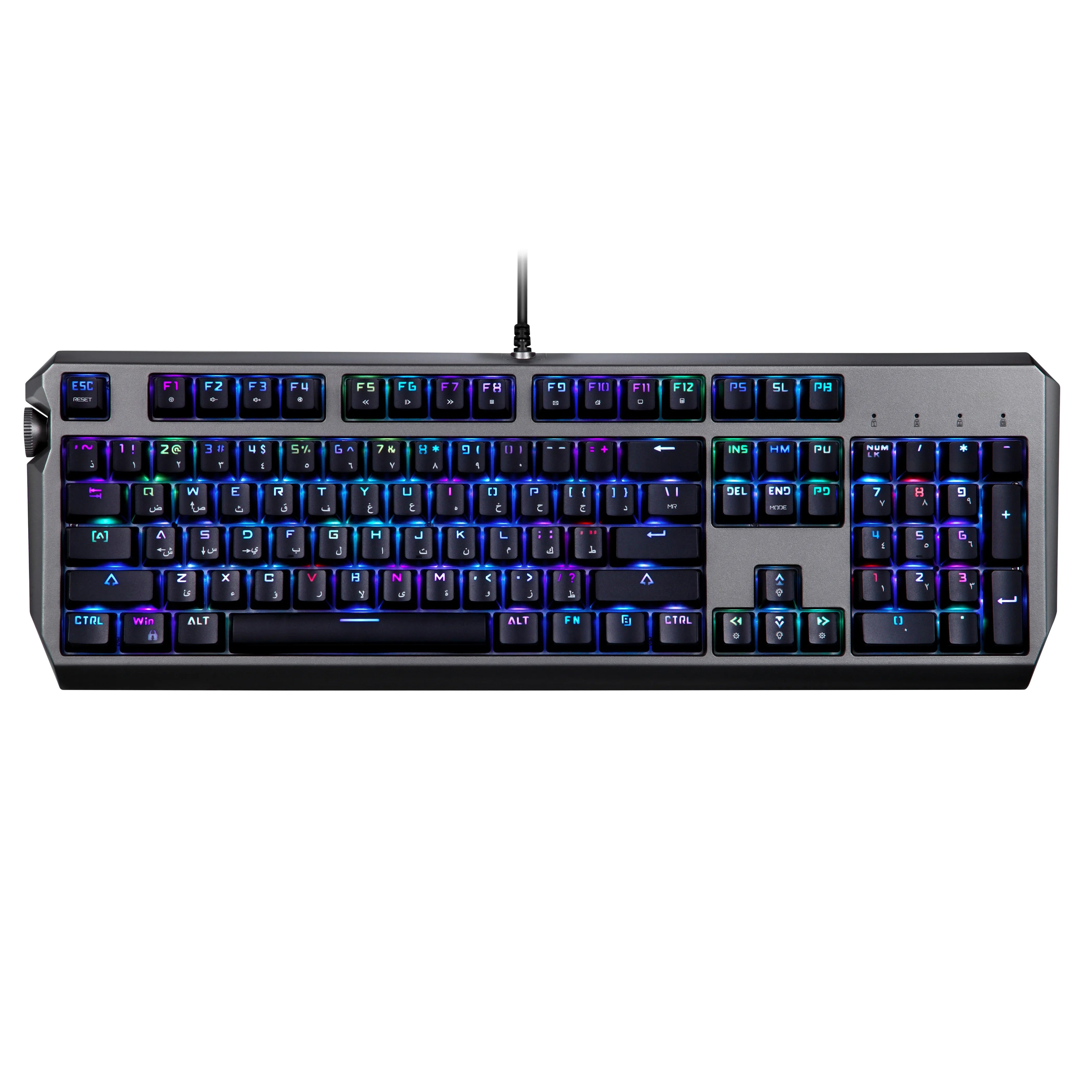 {PDX219-RSW} Porodo Gaming Wired Mechanical Gaming Keyboard with Gateron Pro Switch (Red) - Black
