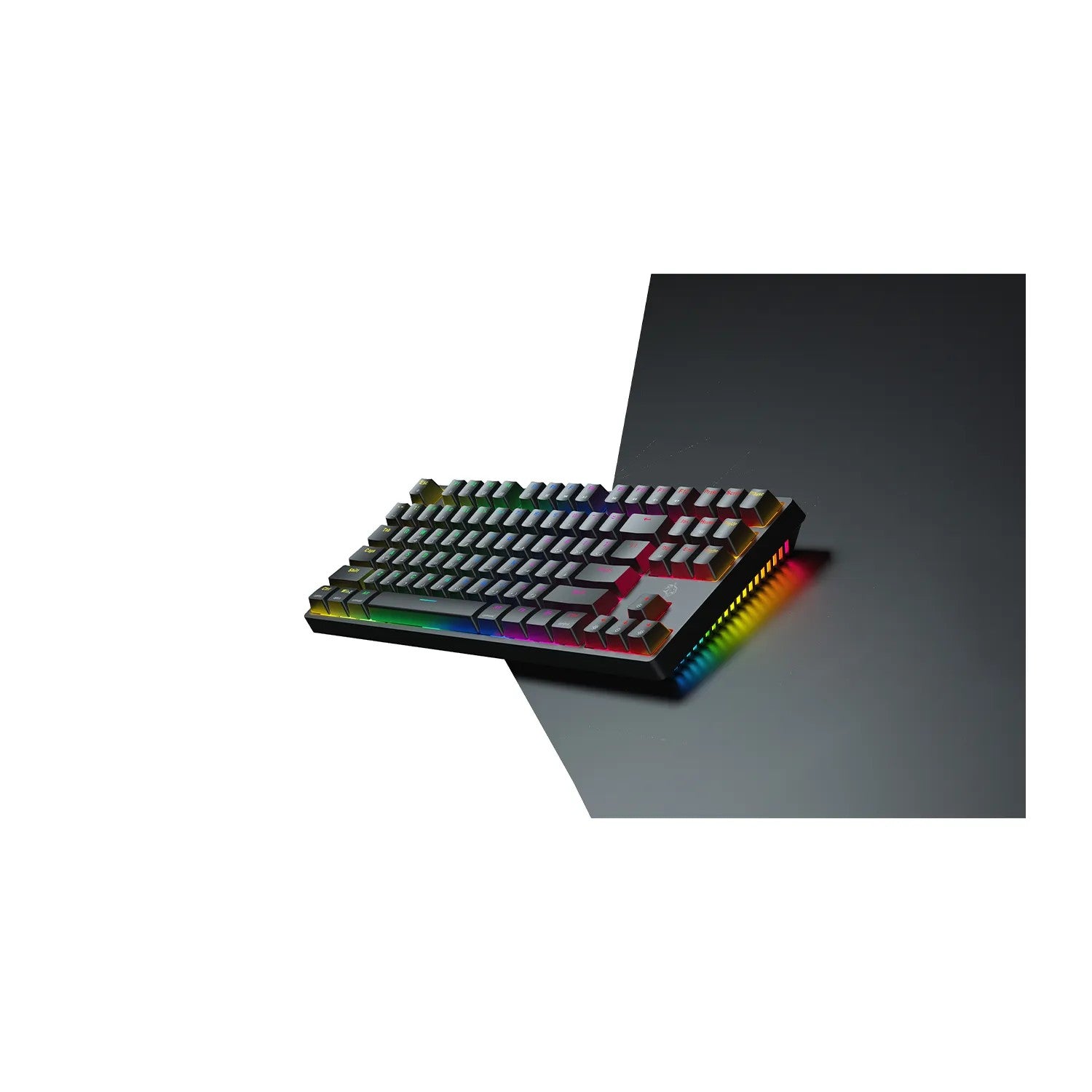 {PDX220-RSW} Porodo Gaming 3in1 Wireless Mechanical Keyboard TKL Gateron Pro Switch (Red) - Black