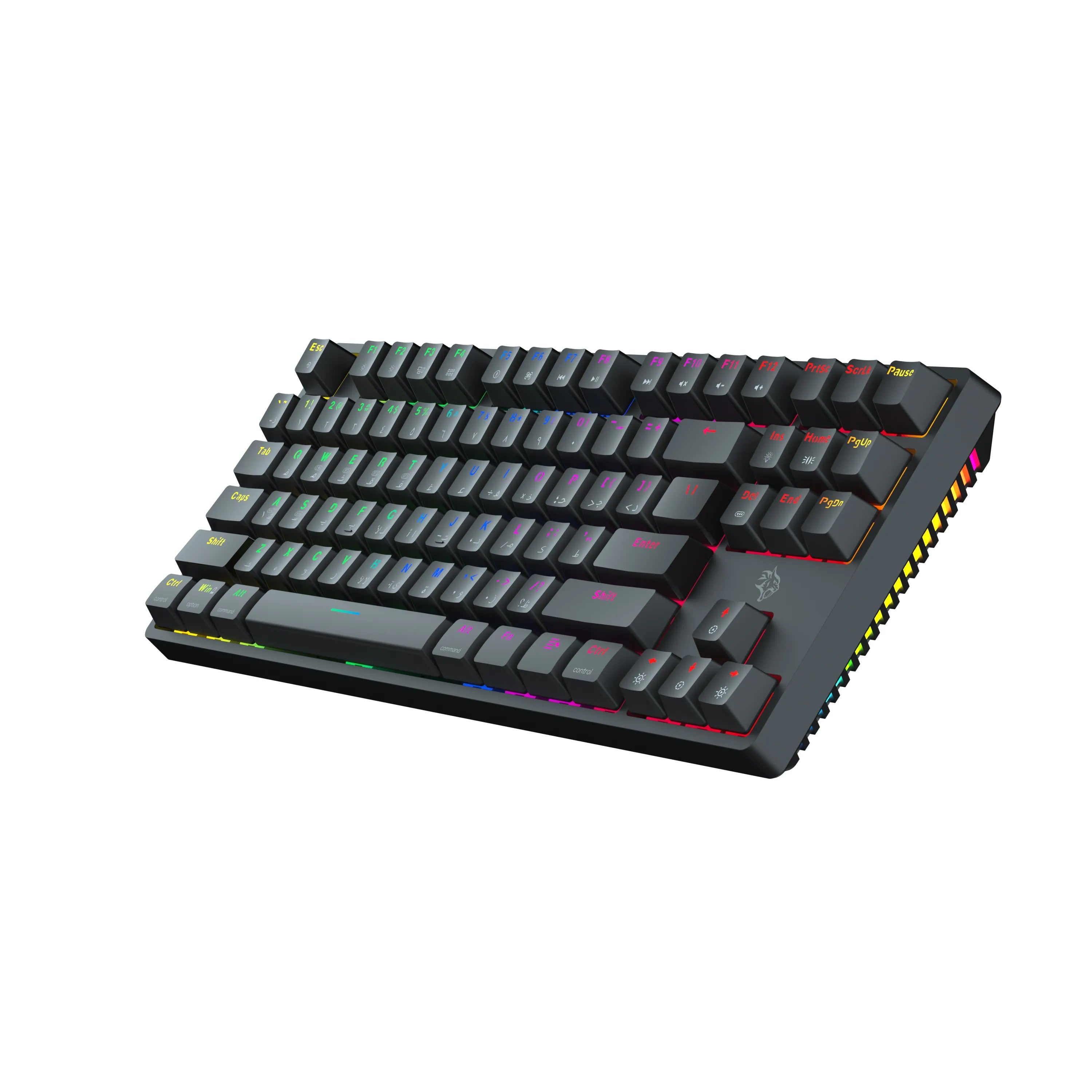 {PDX220-RSW} Porodo Gaming 3in1 Wireless Mechanical Keyboard TKL Gateron Pro Switch (Red) - Black