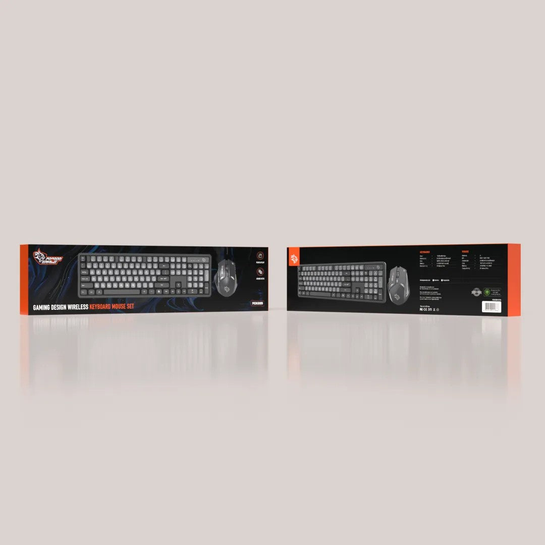 {PDX225-GYA} Porodo Gaming 2.4G and BT Keboard with Mouse DPI 1600 - Grey/A