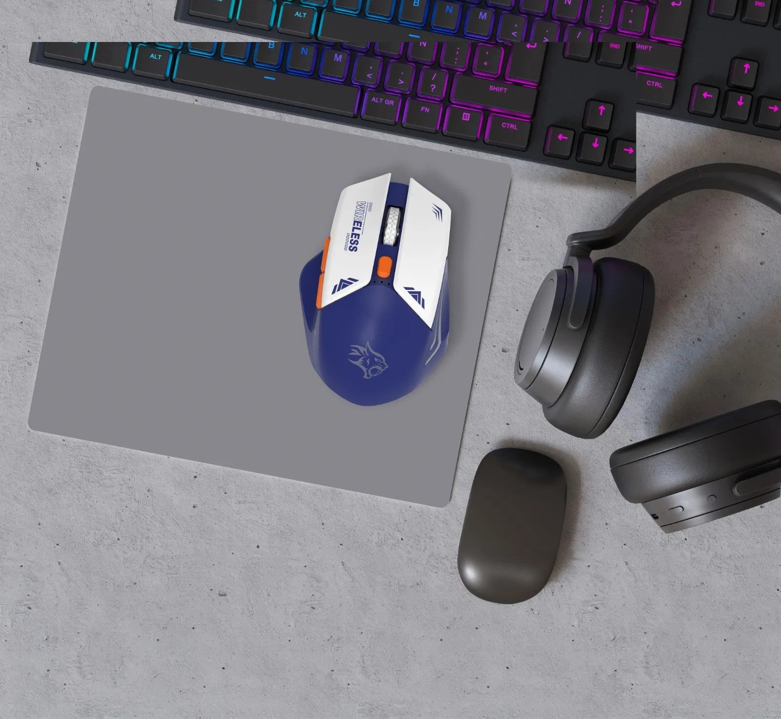 {PDX323-BU} Porodo Gaming 2in1 2.4G Wireless Mouse DPI 1600 - Blue