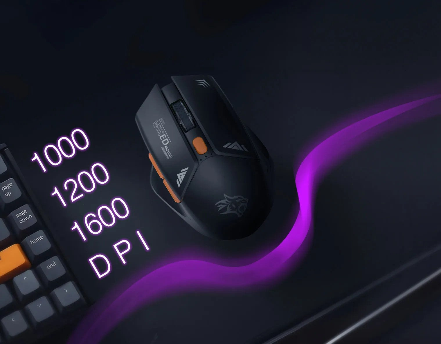 {PDX323BK} Porodo Gaming 2in1 2.4G Wireless Mouse DPI 1600 - Black