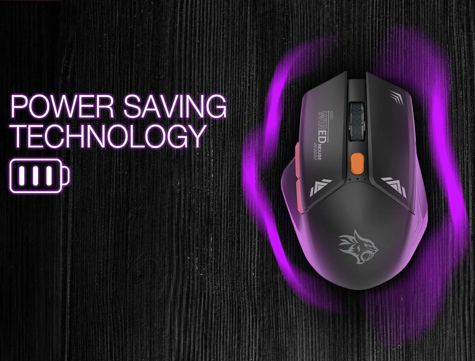 {PDX323BK} Porodo Gaming 2in1 2.4G Wireless Mouse DPI 1600 - Black