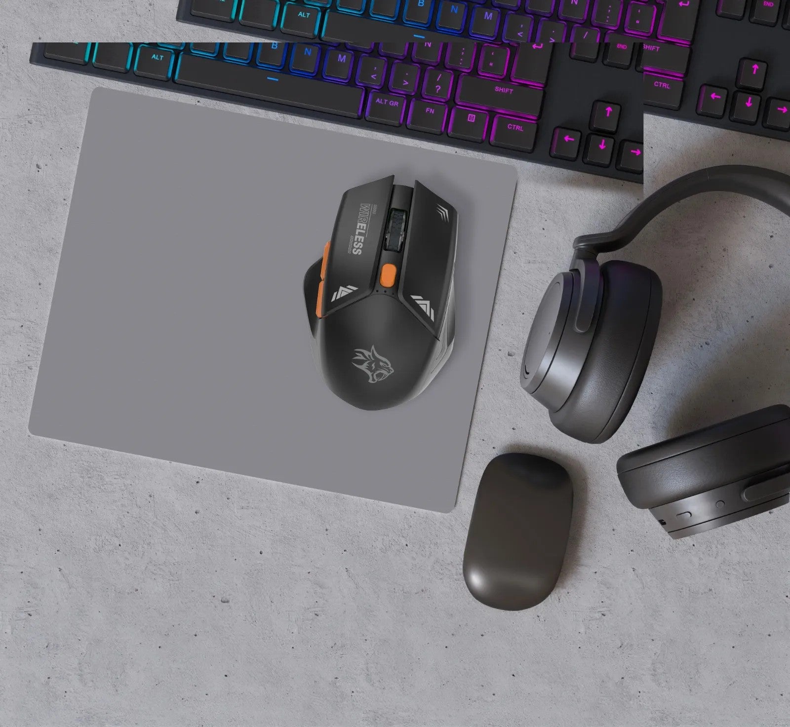 {PDX323BK} Porodo Gaming 2in1 2.4G Wireless Mouse DPI 1600 - Black