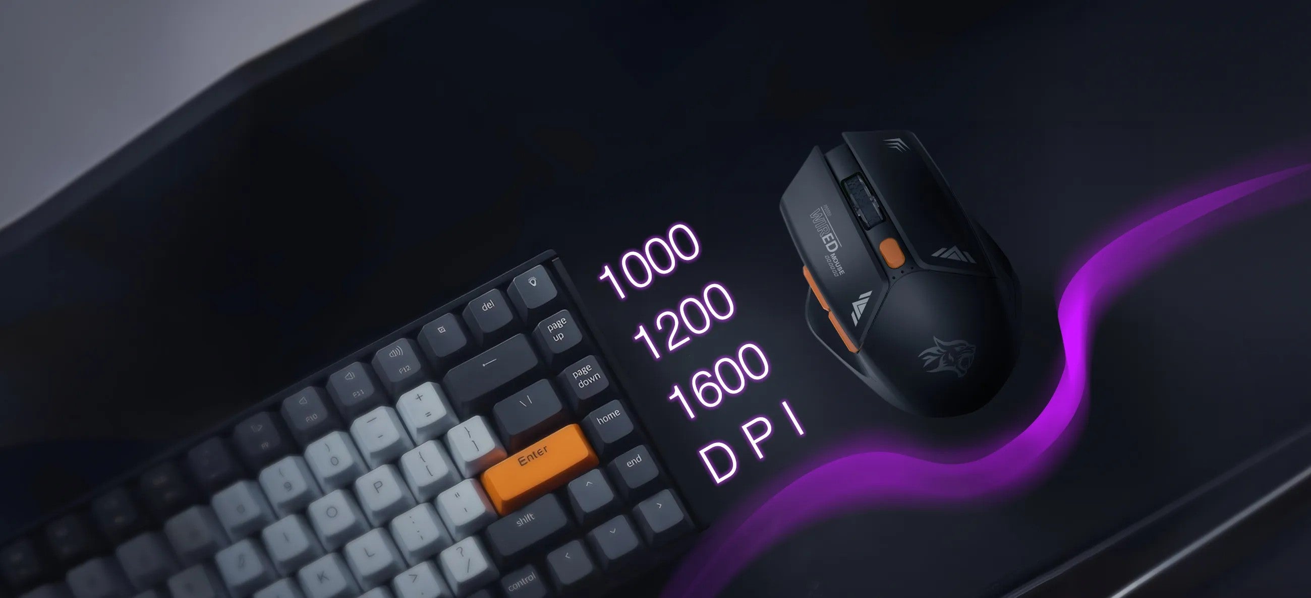 {PDX323BK} Porodo Gaming 2in1 2.4G Wireless Mouse DPI 1600 - Black