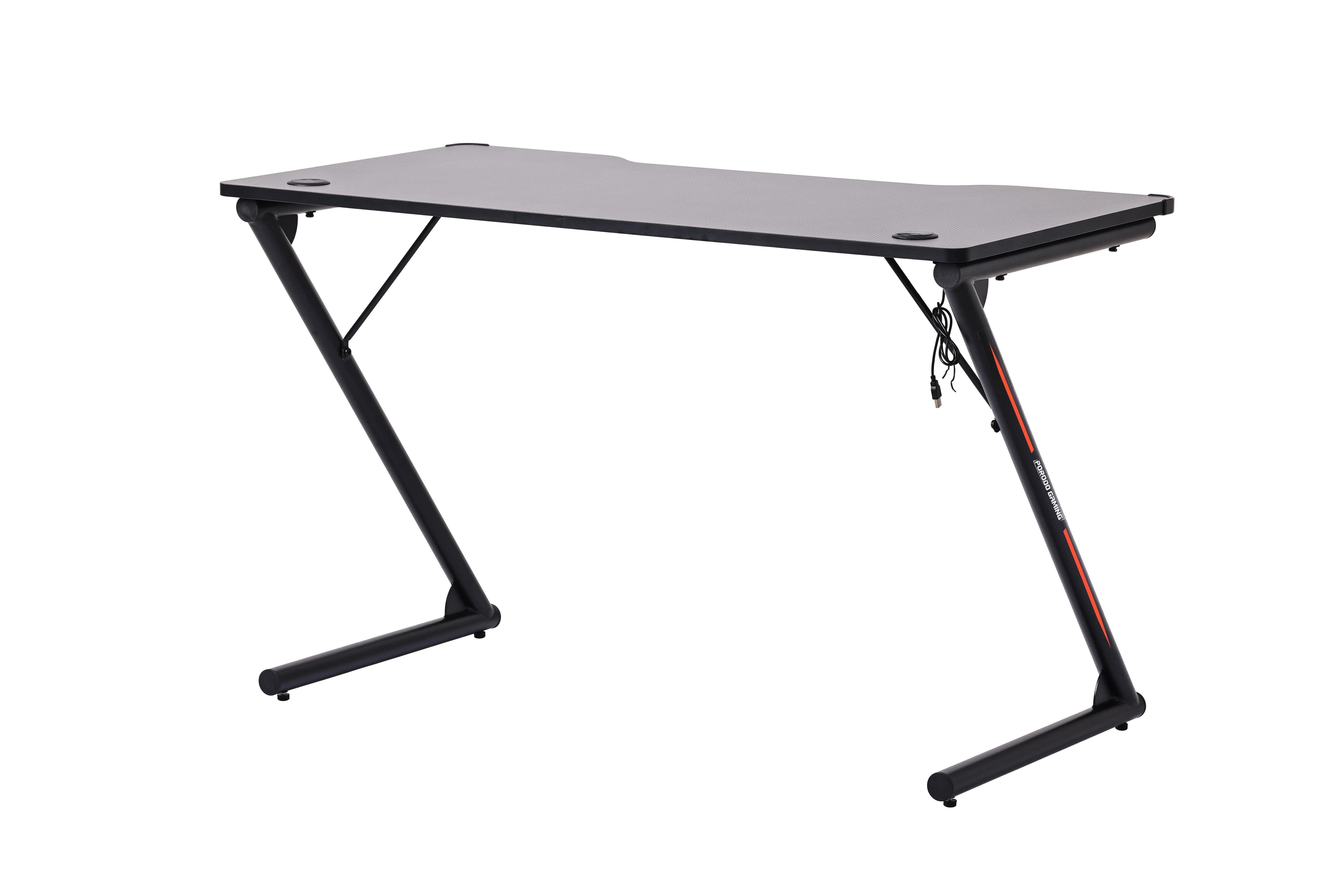 {PDX544} Porodo Gaming Table with RGB LED Light with Gaming Mousepad - Black