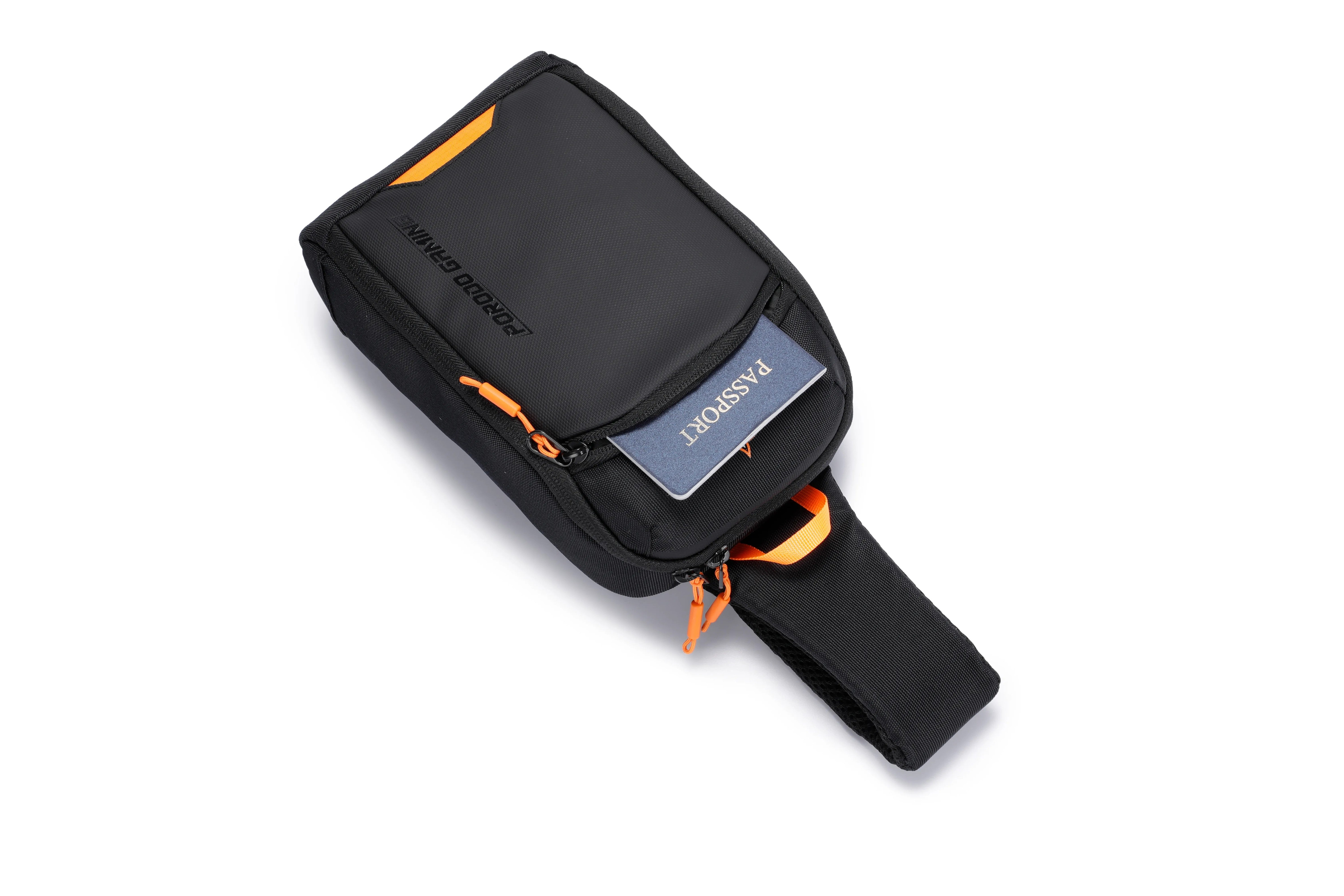 {PDX557} Porodo Gaming WaterResistant PU Side Bag with USB-C Port - Black