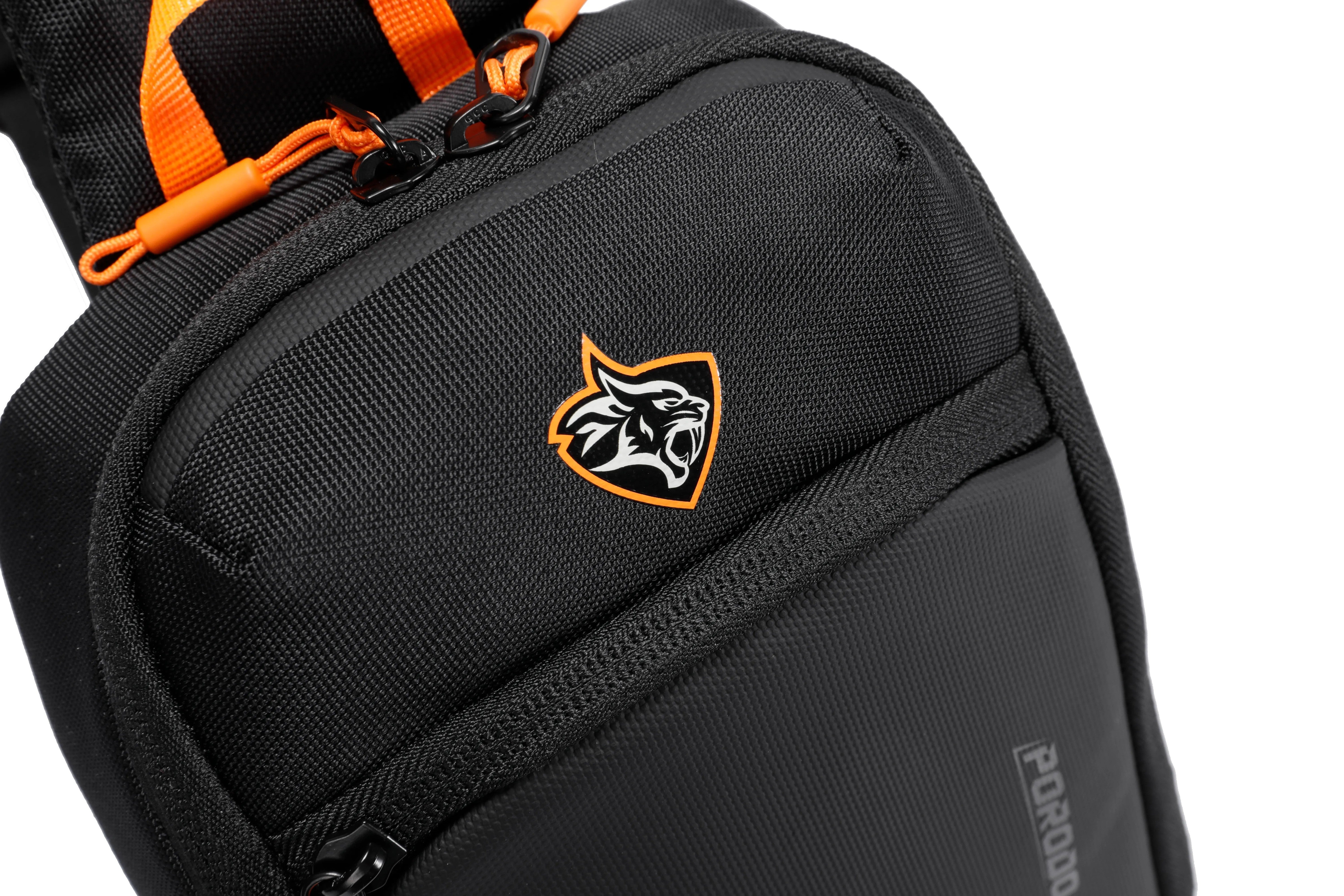 {PDX557} Porodo Gaming WaterResistant PU Side Bag with USB-C Port - Black