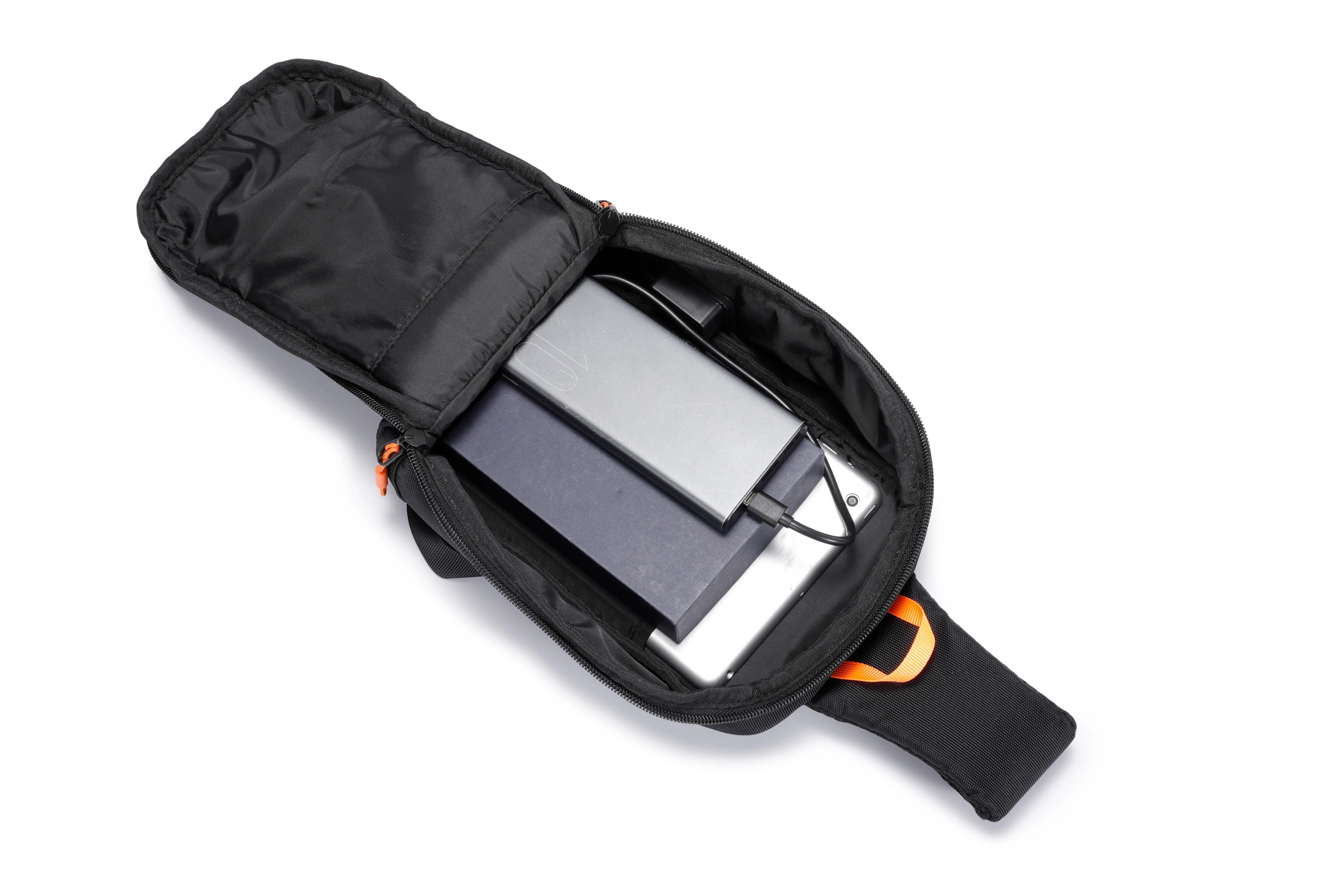 {PDX557} Porodo Gaming WaterResistant PU Side Bag with USB-C Port - Black