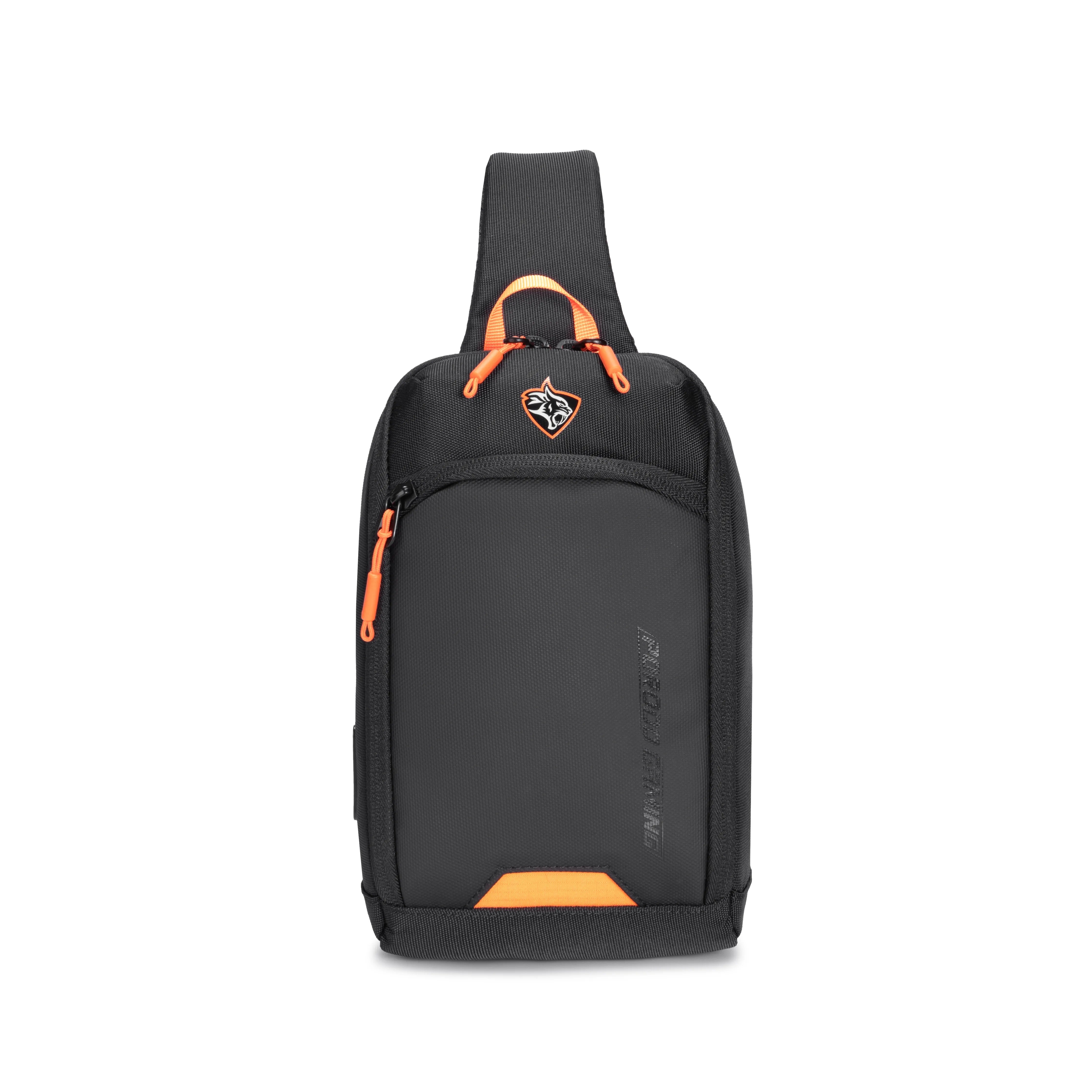 {PDX557} Porodo Gaming WaterResistant PU Side Bag with USB-C Port - Black