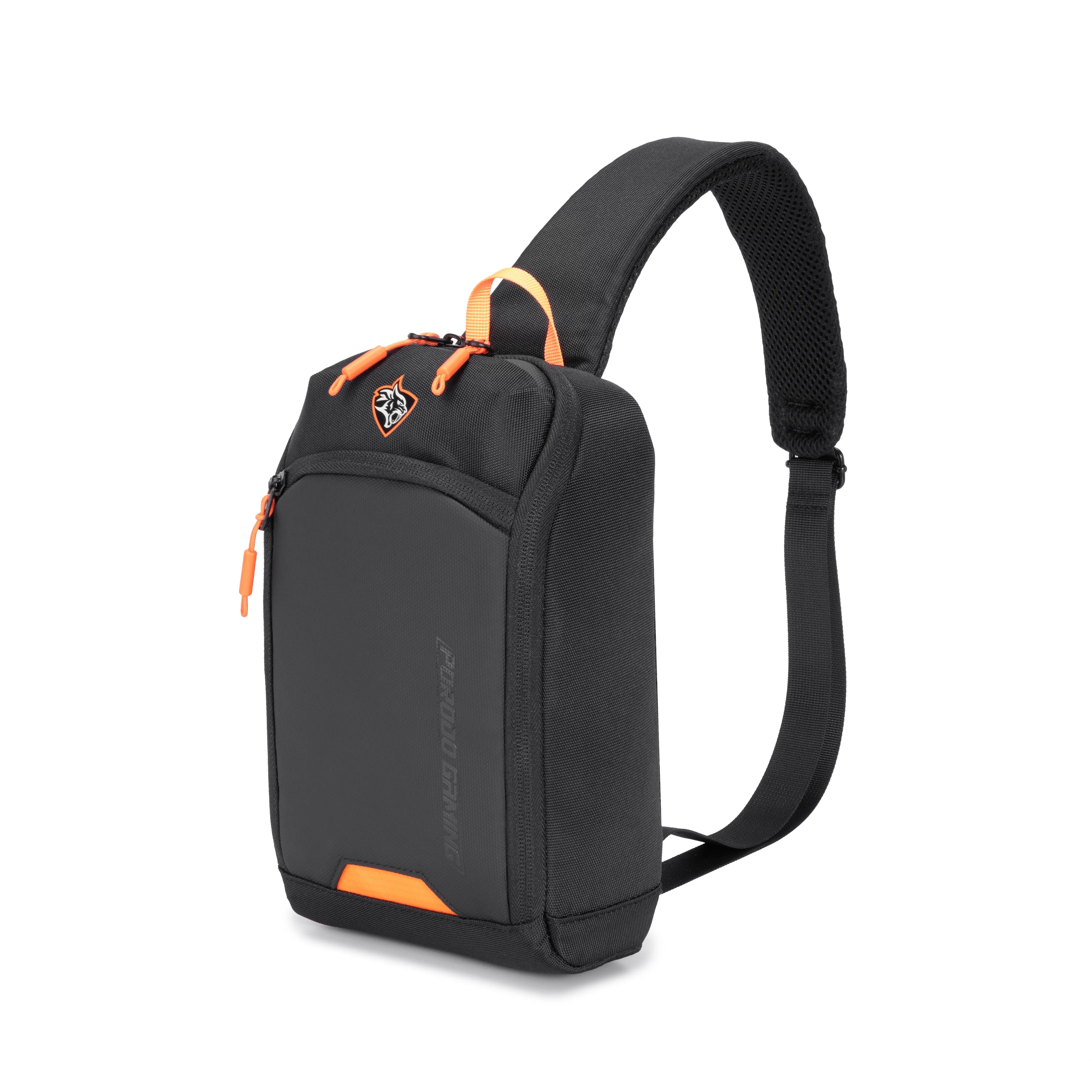 {PDX557} Porodo Gaming WaterResistant PU Side Bag with USB-C Port - Black