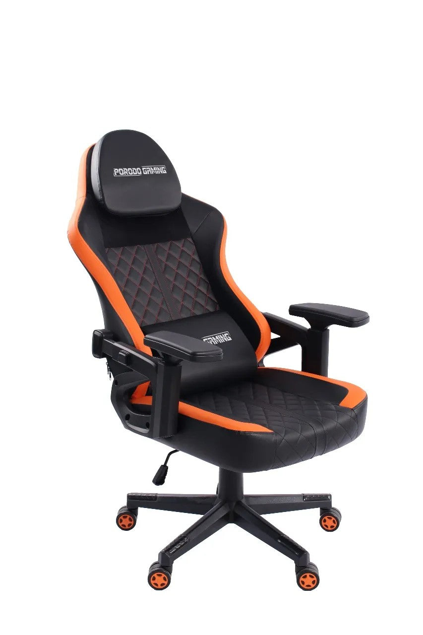 {PDX59B3BKOG}Porodo Gaming Chair recycle foam+ new foam - Black/Orange