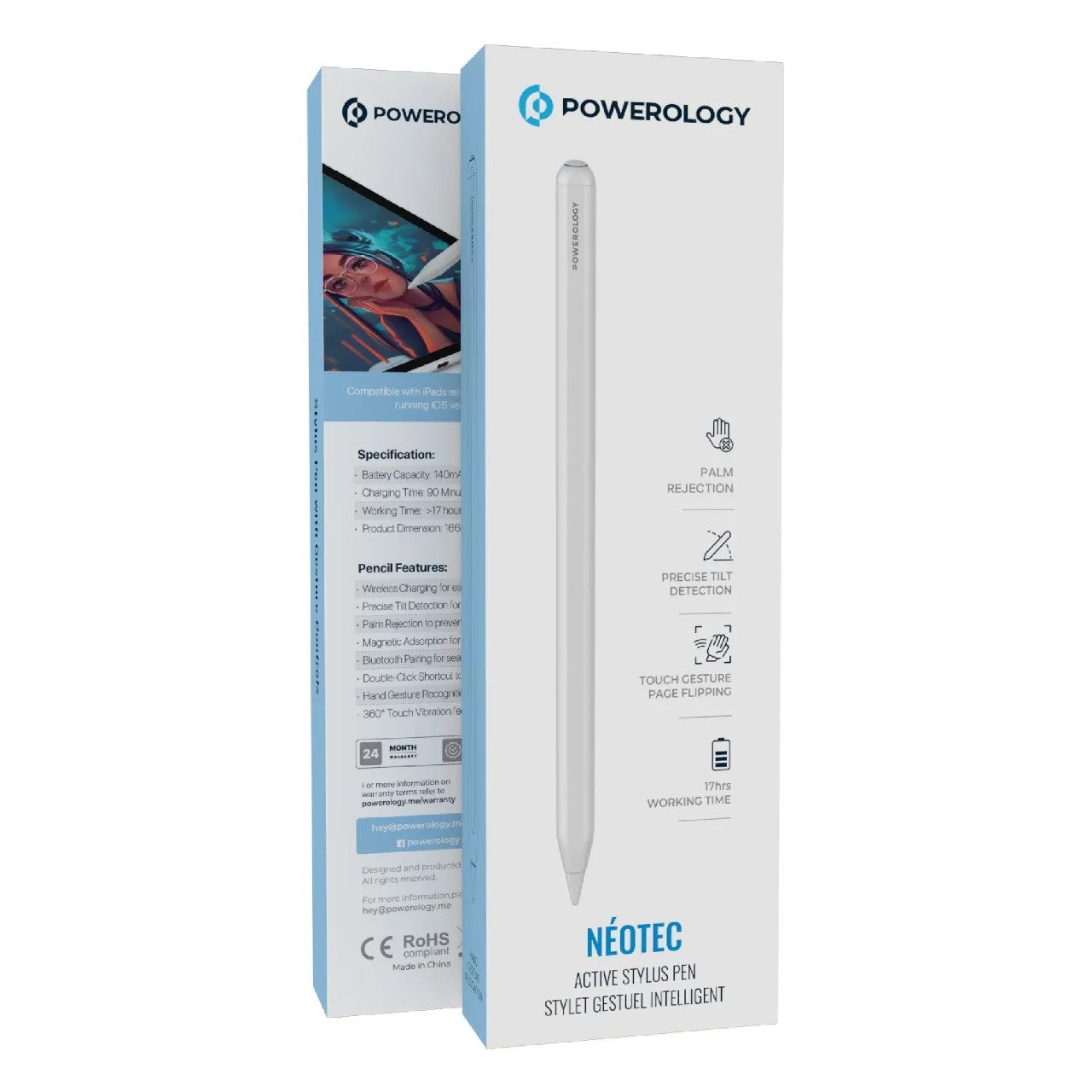 {PGBSTPNWH} POWEROLOGY GESTURE BLUETOOTH STYLUS PEN - White