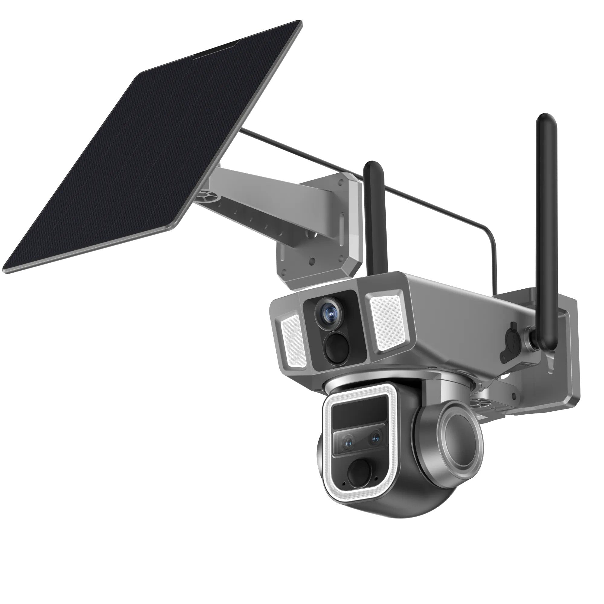 {PPBCHA69-BK} Powerology 4G/WIFI 10x Zoom 2MP+2MP 360° Ultimate Versatile Camera - Black