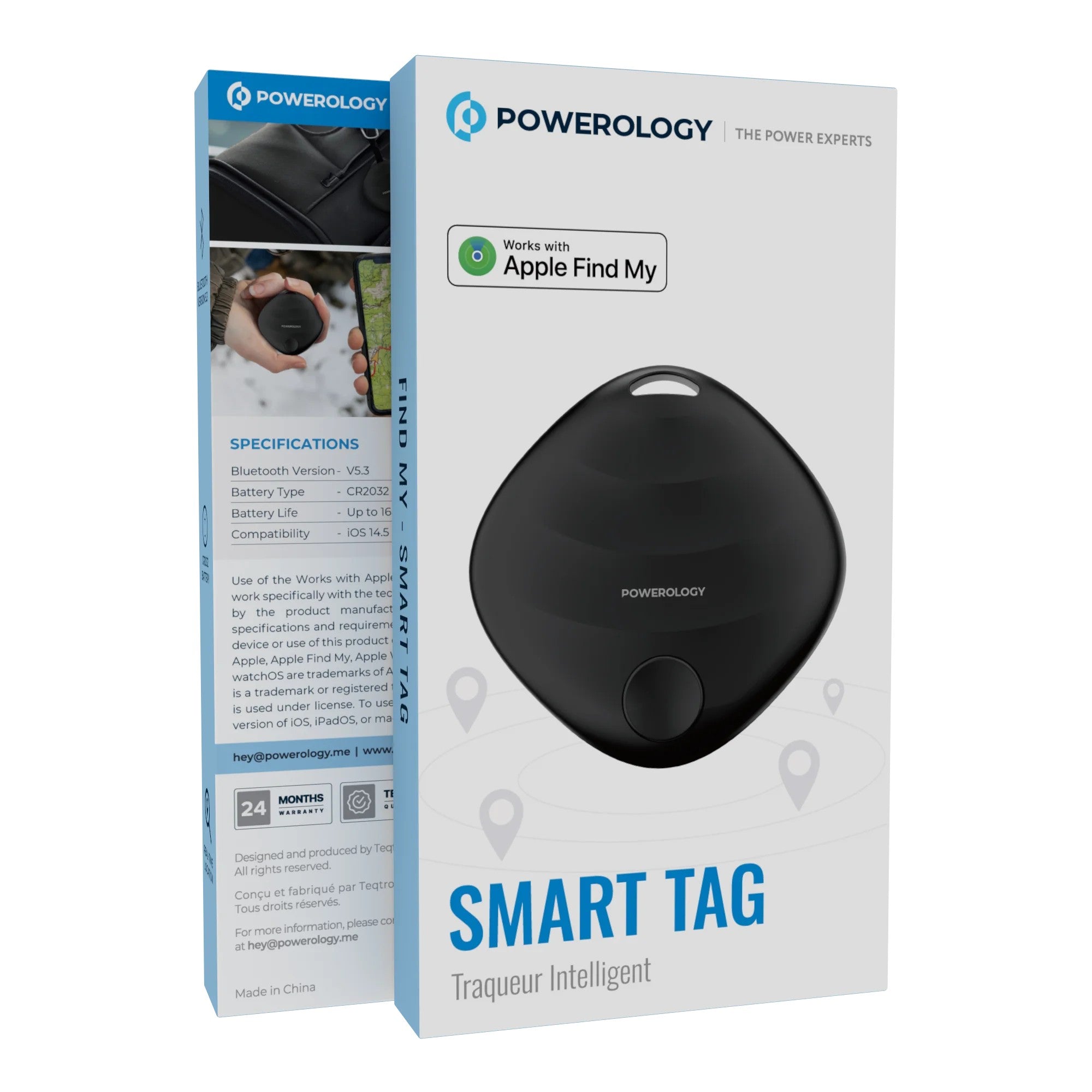 {PPBCHAX2} Powerology Smart Tag Accelerometer Built-in Speaker - Black